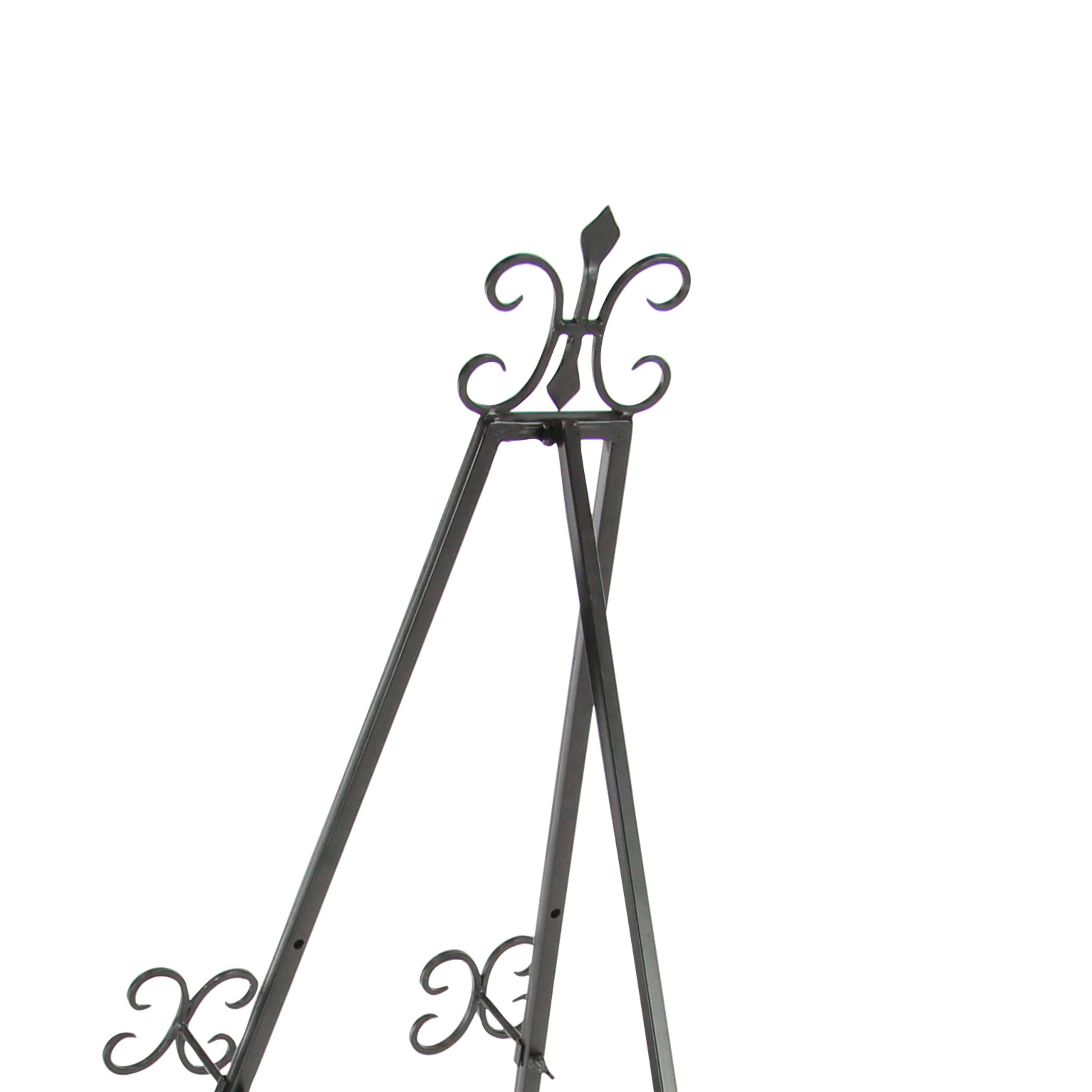 Black Metal Adjustable Scroll Easel with Chain Support