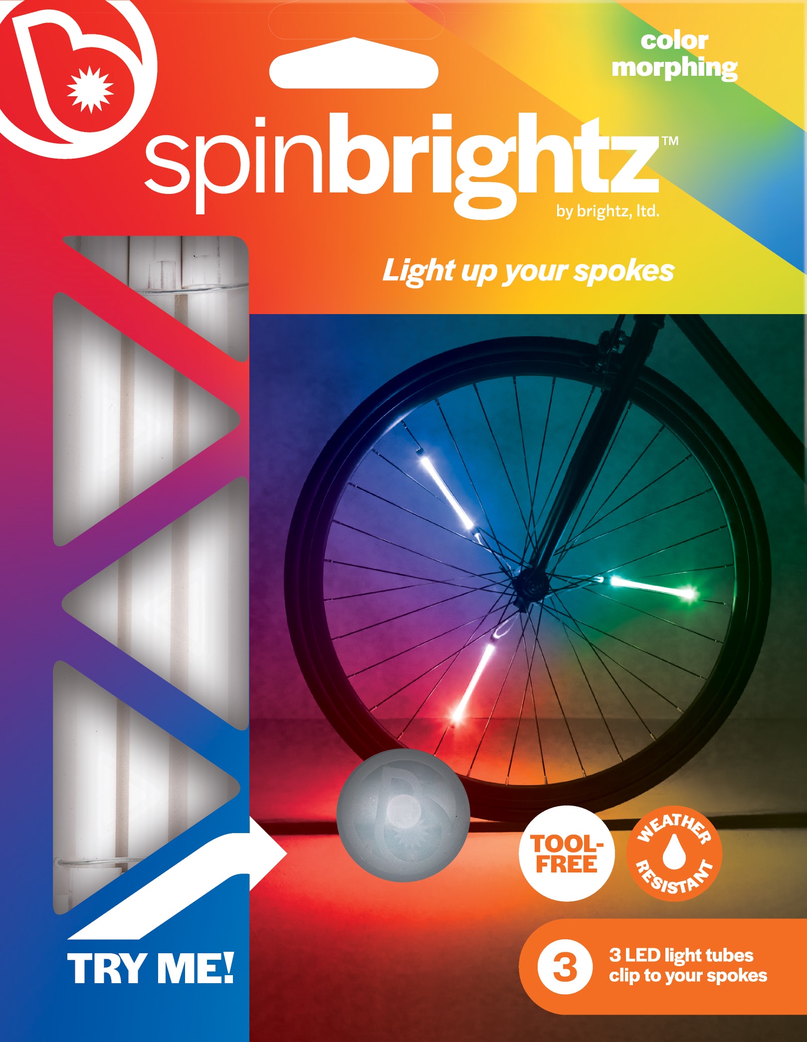 Spin Brightz Blue LED Bicycle Spoke Tube Lights, for 1 Wheel 