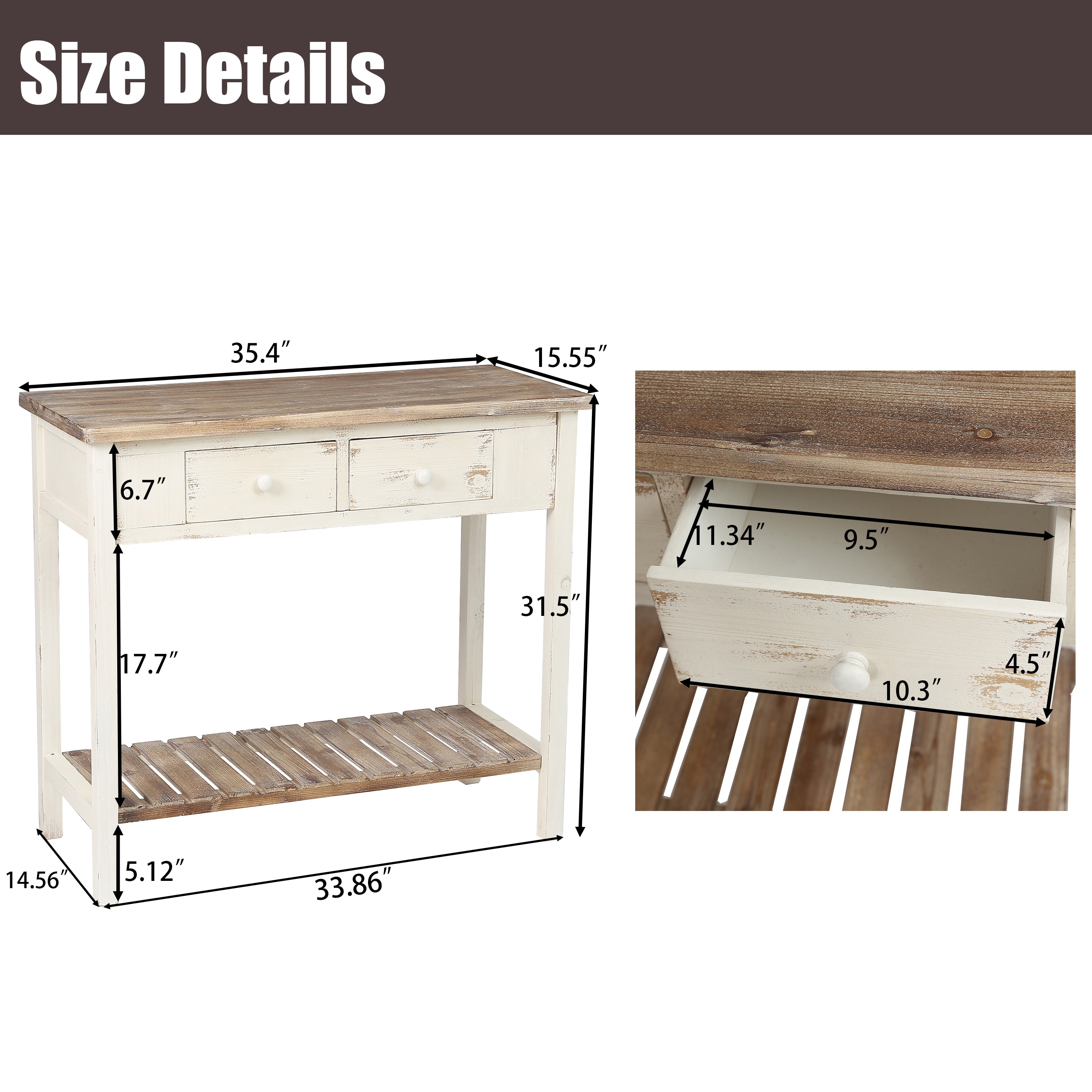 LuxenHome WH187 Console-Sofa-Tables - View #15