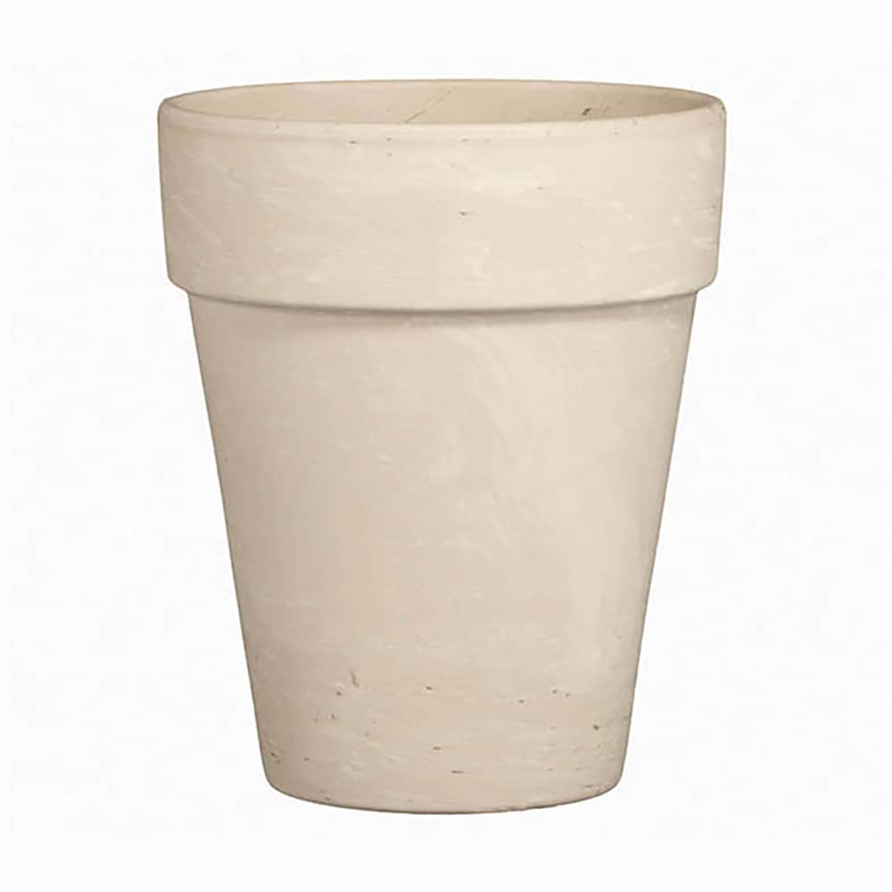  805554 12.6-in W Small White Terracotta Indoor/Outdoor Planter with Drainage Holes