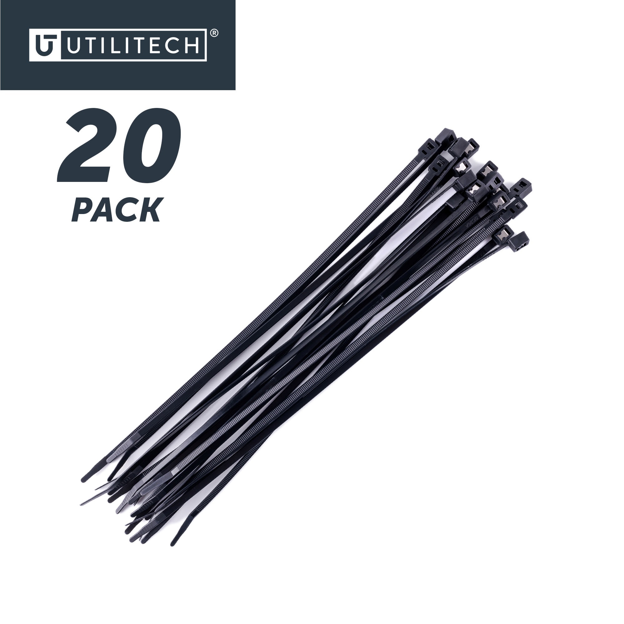 Utilitech 11-in Nylon Twist and Cut Cable Ties Black with Uv Protection ...