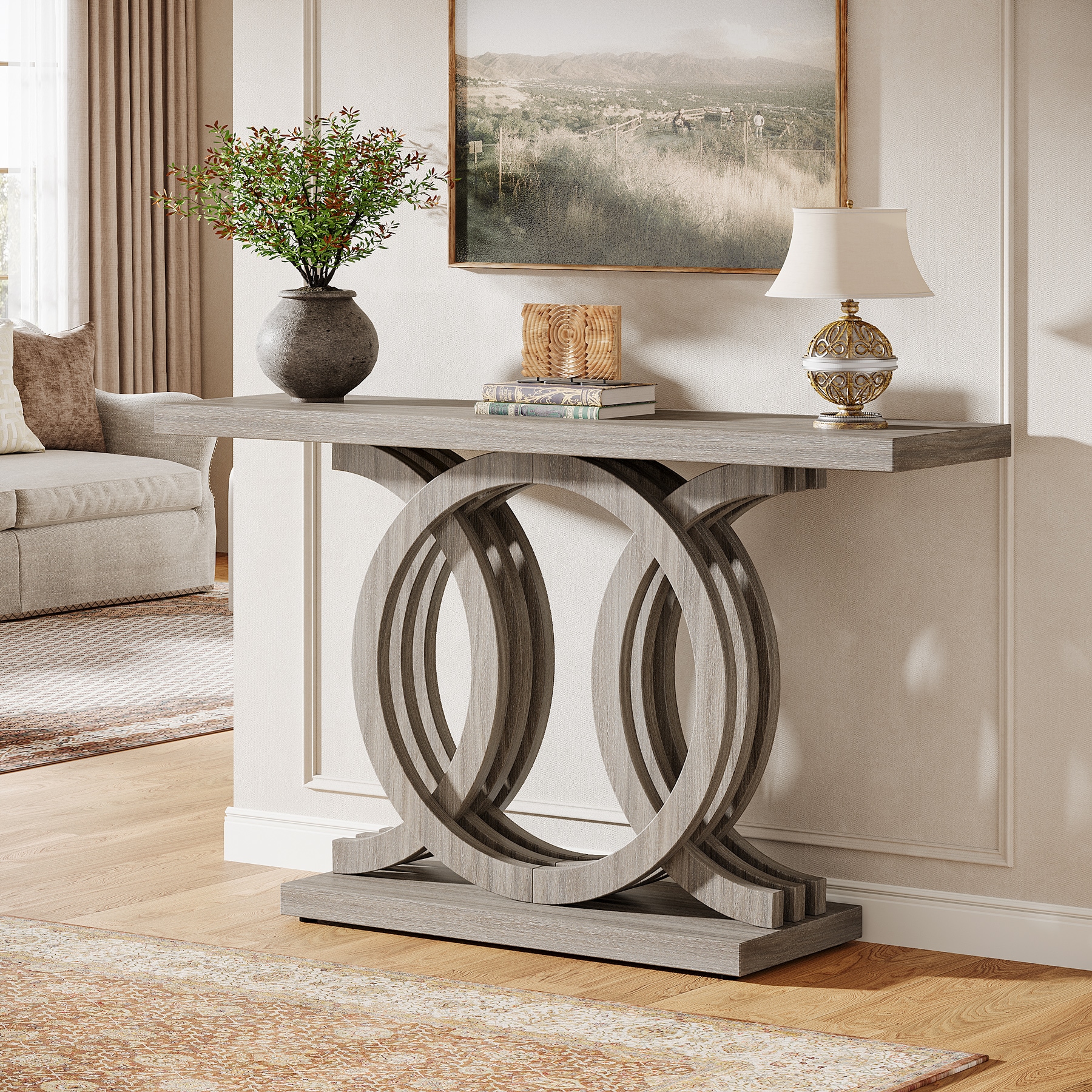Fnova LWTJ-JW0419 Console table Farmhouse Finished Console table
