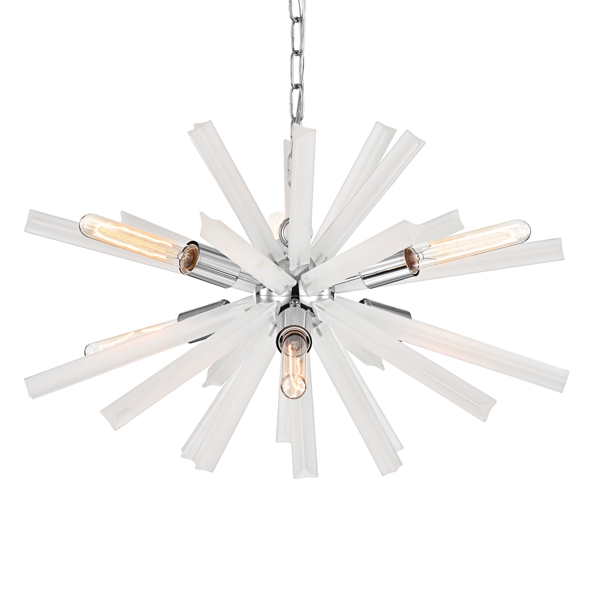 Edvivi EPJ460CH Astrid 6 -Light Multiple colors Mid-century Bare bulb For Use in Bedrooms, Dining Rooms, Foyers, Kitchens, Living Rooms Chandelier