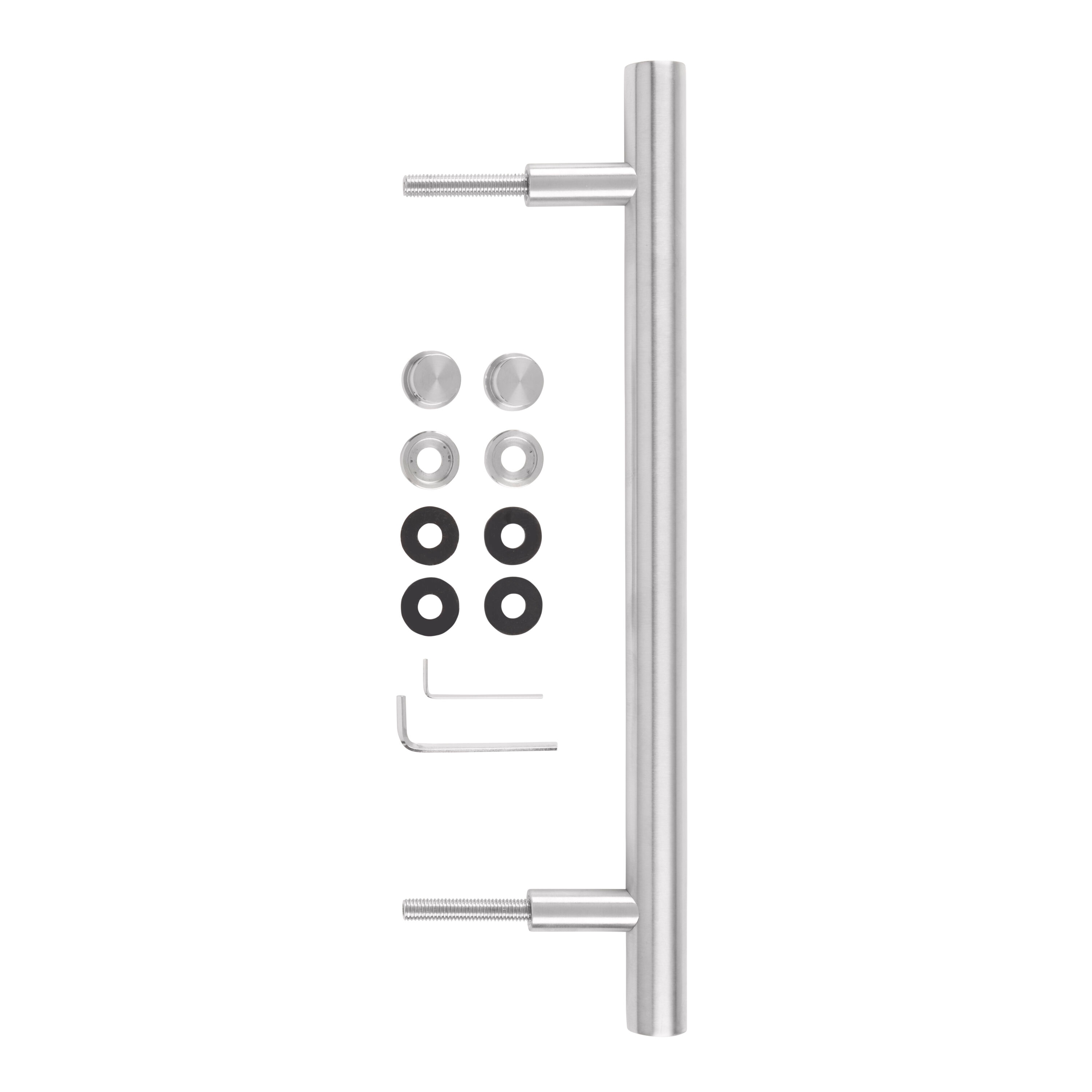 Brushed Nickel Round Barn Door Pull Handle, 10.25 Inches