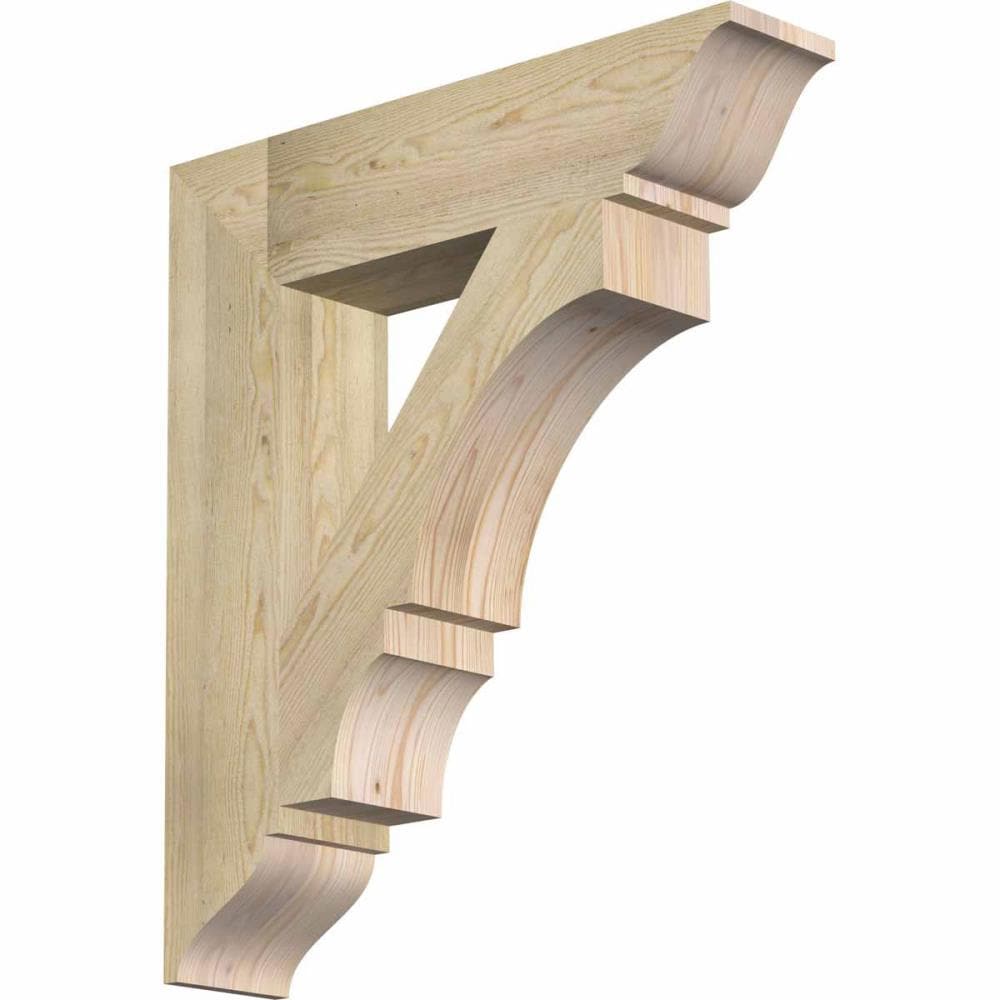 Ekena Millwork BKT06X28X32BOA01RDF Balboa traditional rough sawn 6-in x 28-in x 32-in Douglas fir Brown Wood Standard bracket