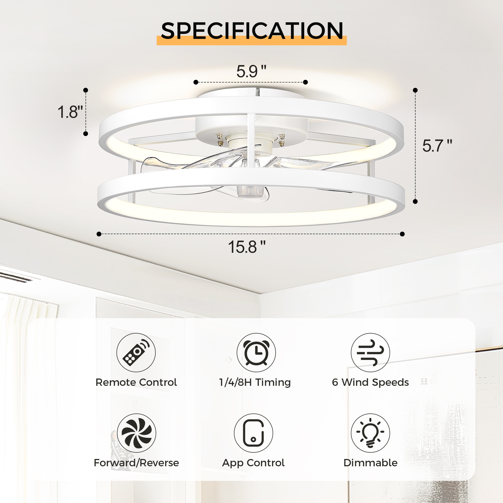 LTMATE LT-DCF210-WH16 Ceiling-Fans - View #2