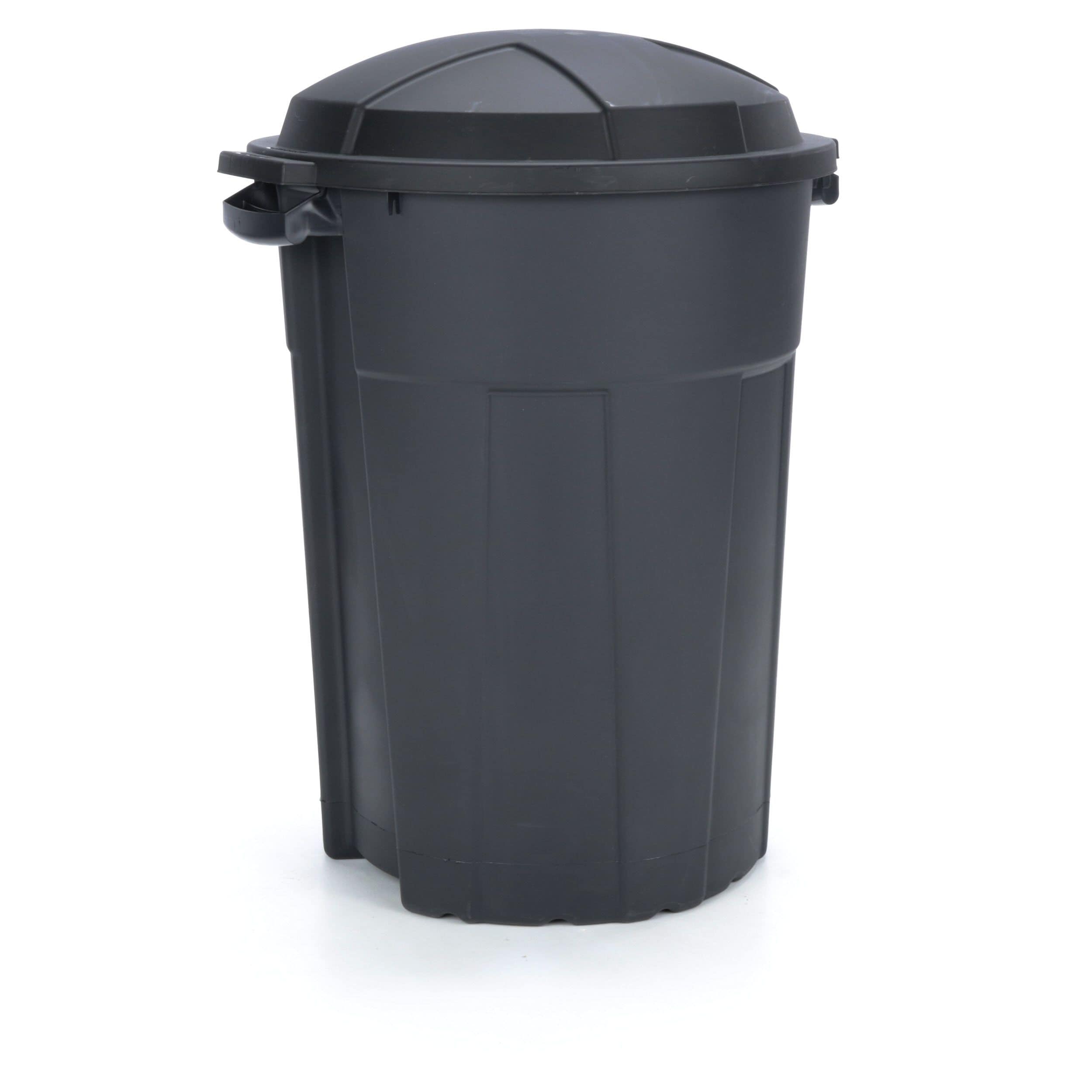 Creative Plastic Concepts Blue Hawk 32-Gallons Black Plastic Trash Can with  Lid Outdoor in the Trash Cans department at