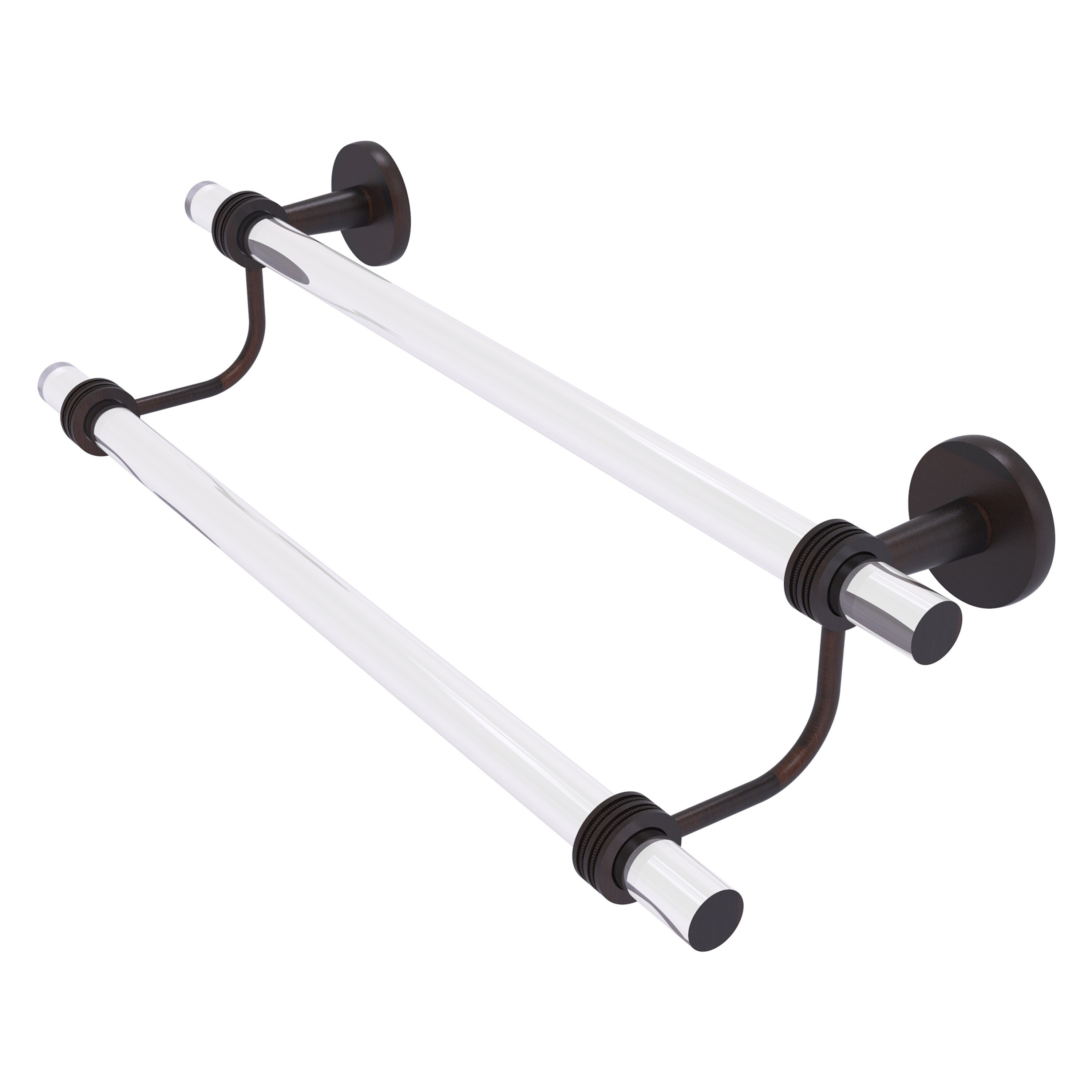 Allied Brass CV-72D-30-VB Clearview 30-in double Venetian Bronze Wall mount Double Towel Bar