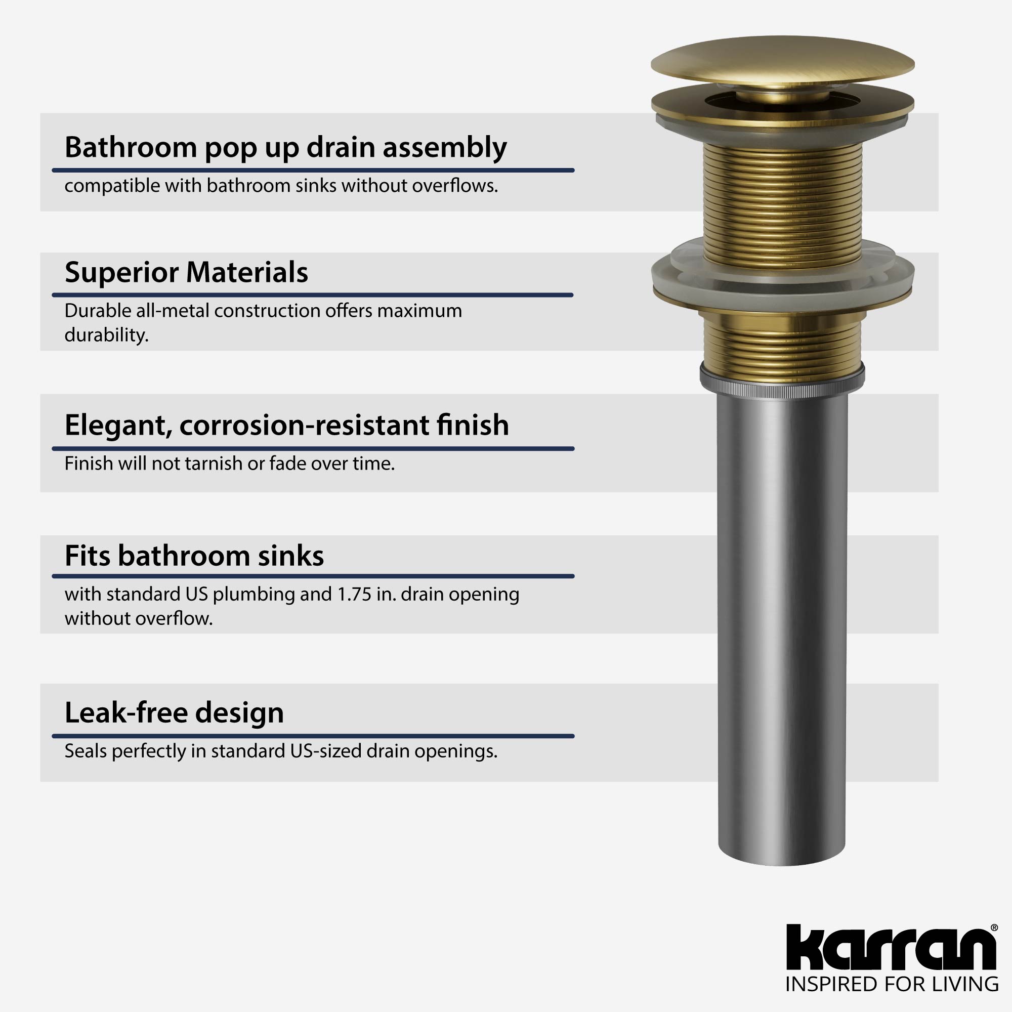 Karran PU25BG Popup-Drains-Accessories - View #2