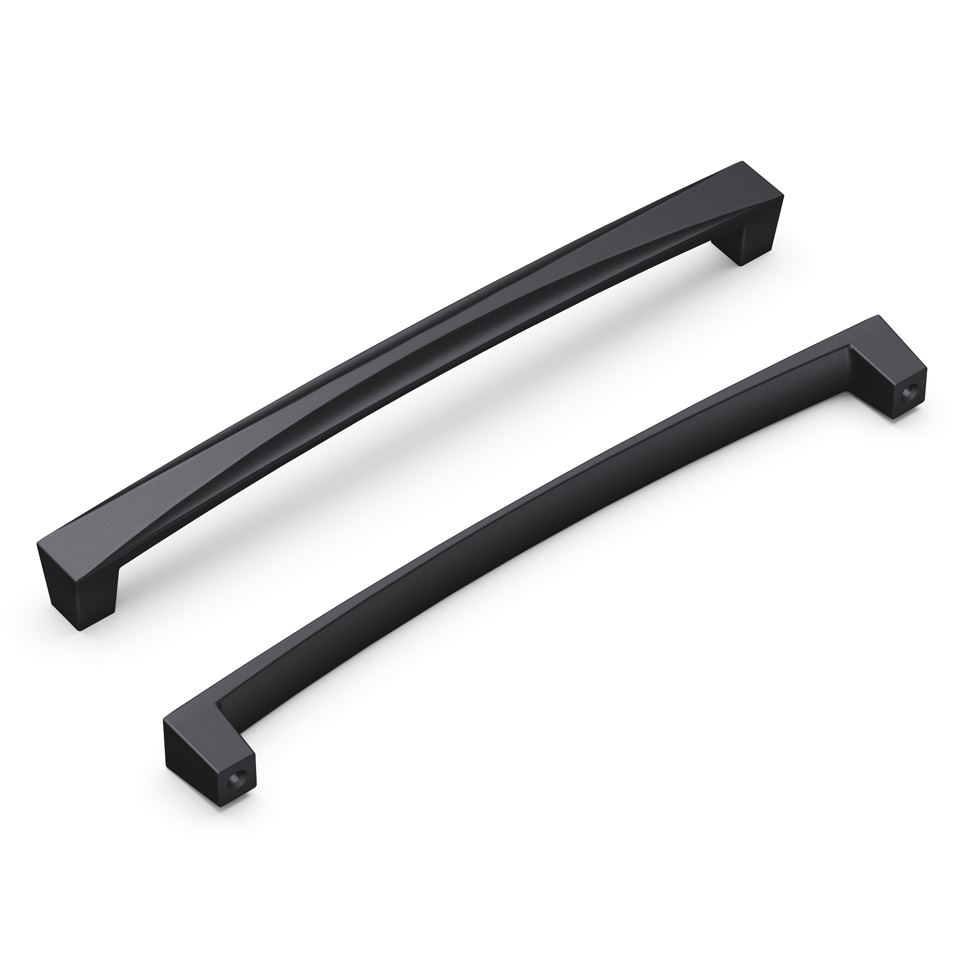 Hickory Hardware H076133-MB Crest 7-9/16-in , 192mm Center to Center Matte Black Rectangular Handle