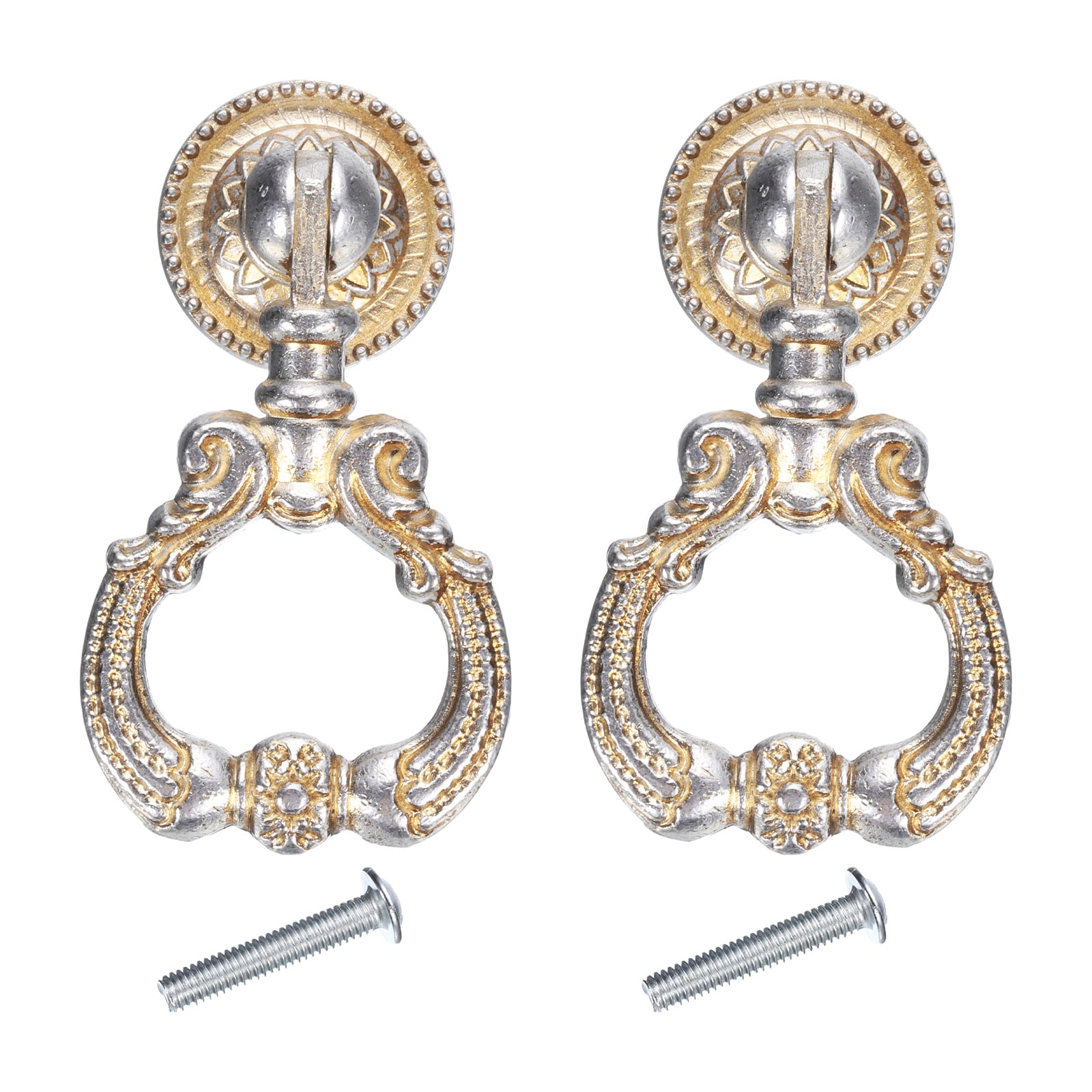 Unique Bargains - Vintage Pendant Drawer Pulls with Single Mounting Hole Drop Ring Pulls with Scr...