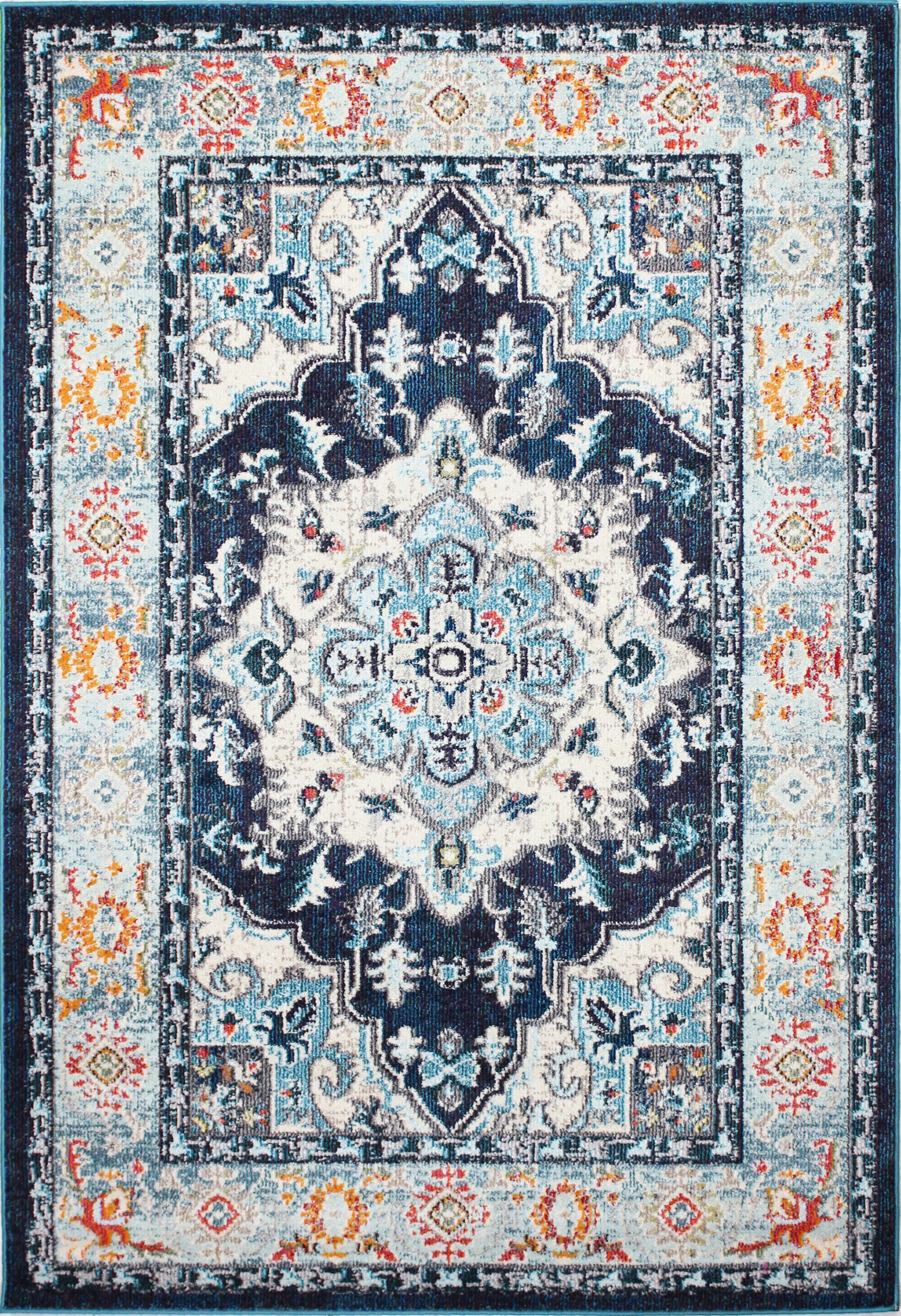 Bashian 649652272955 4 X 6 (ft) Navy Indoor Geometric Oriental Area Rug