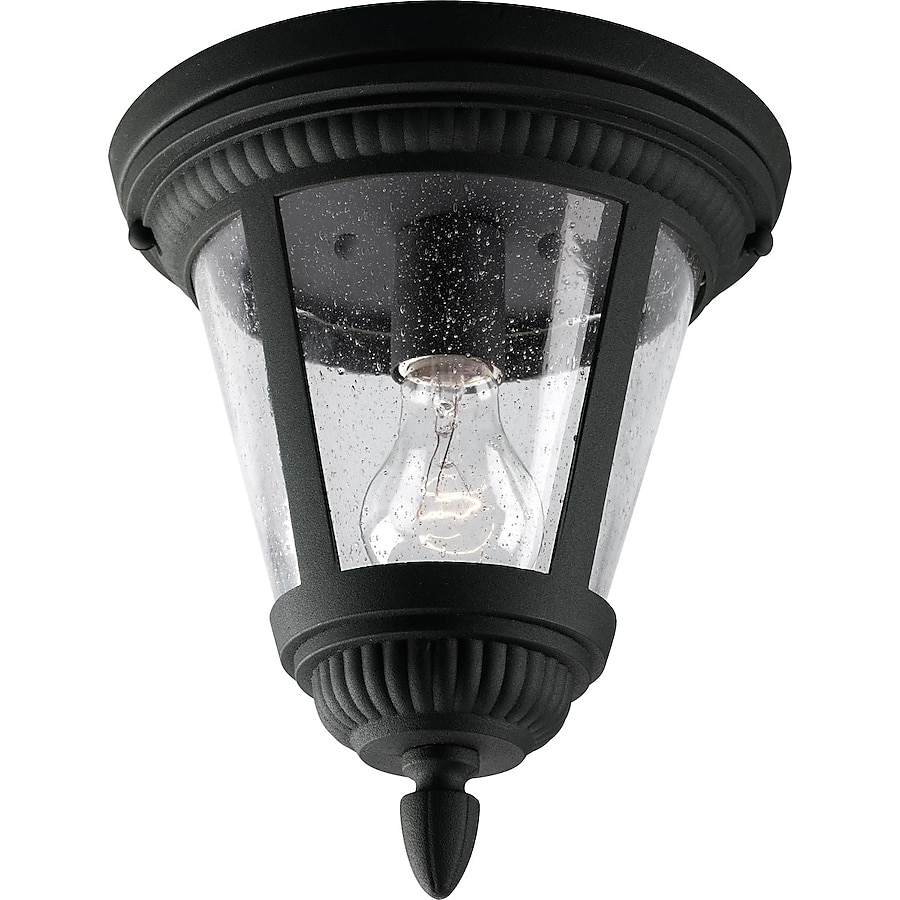 Progress Lighting Westport 9-in W Black Outdoor Flush Mount Light Progress Lighting Westport 9-in W Black Outdoor Flush Mount Light