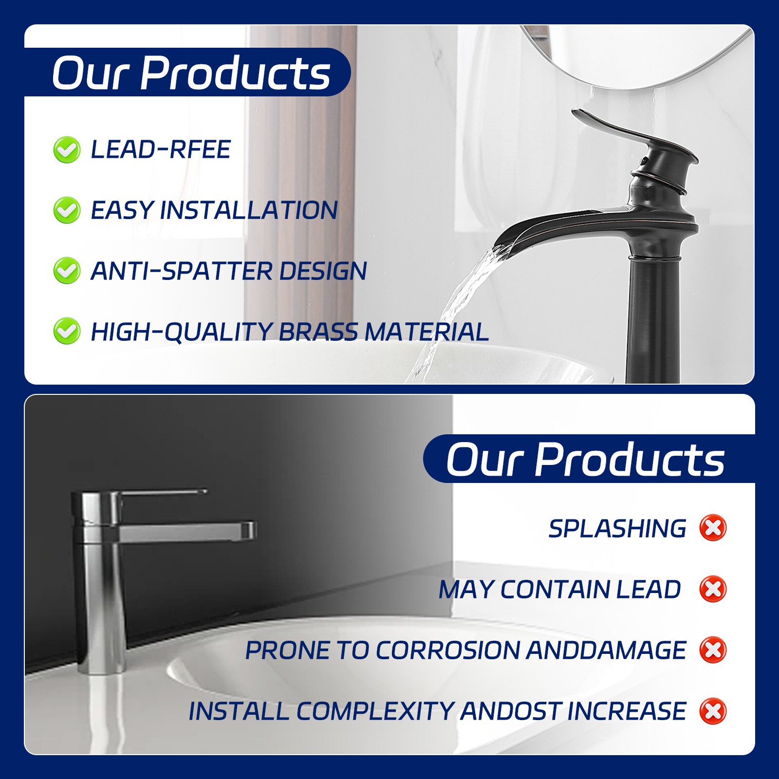 Oil-Rubbed Bronze Waterfall Bathroom Vessel Sink Faucet