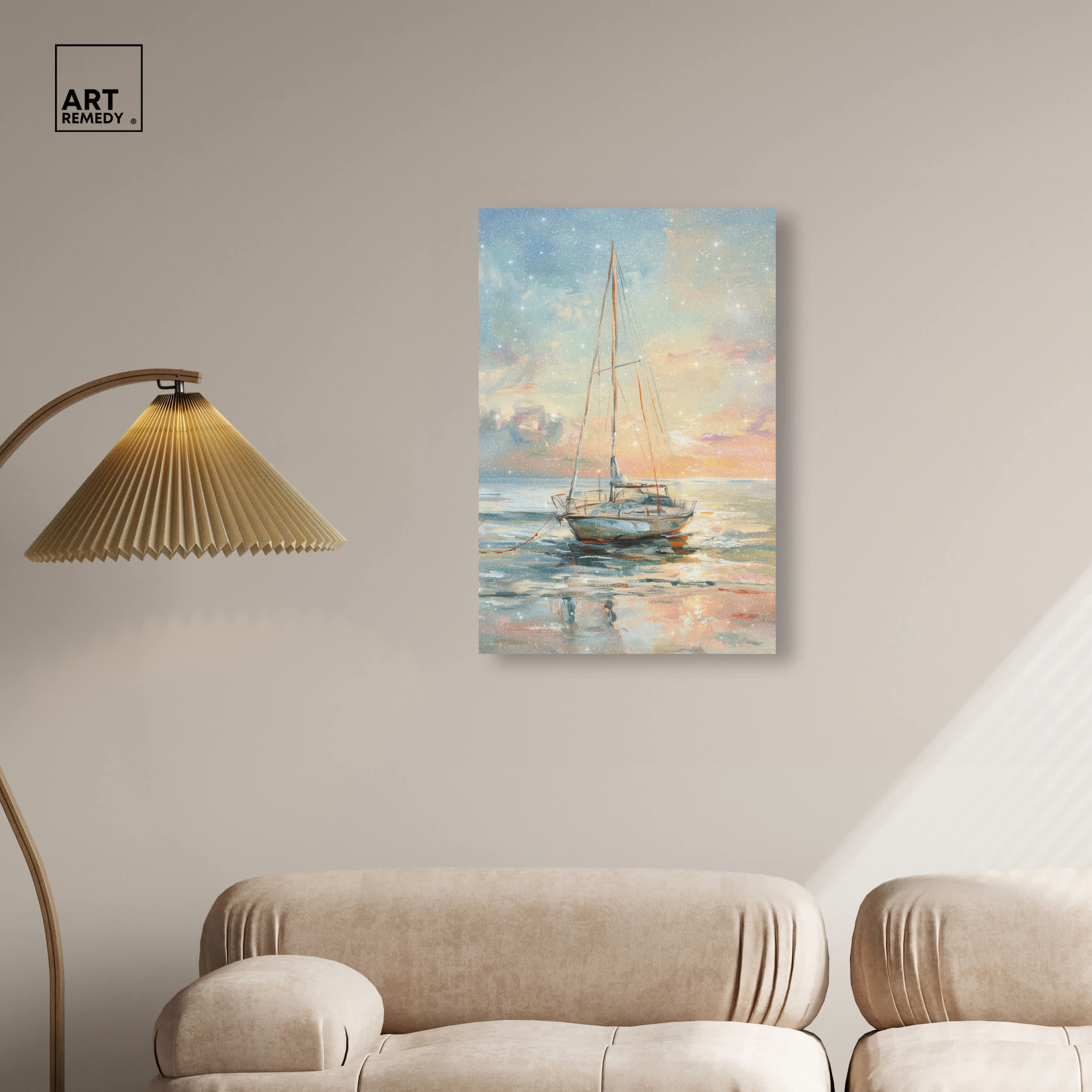 Art Remedy Boat on the Shore Glam Print by Gallery Wrapped 20 x 30 in ...