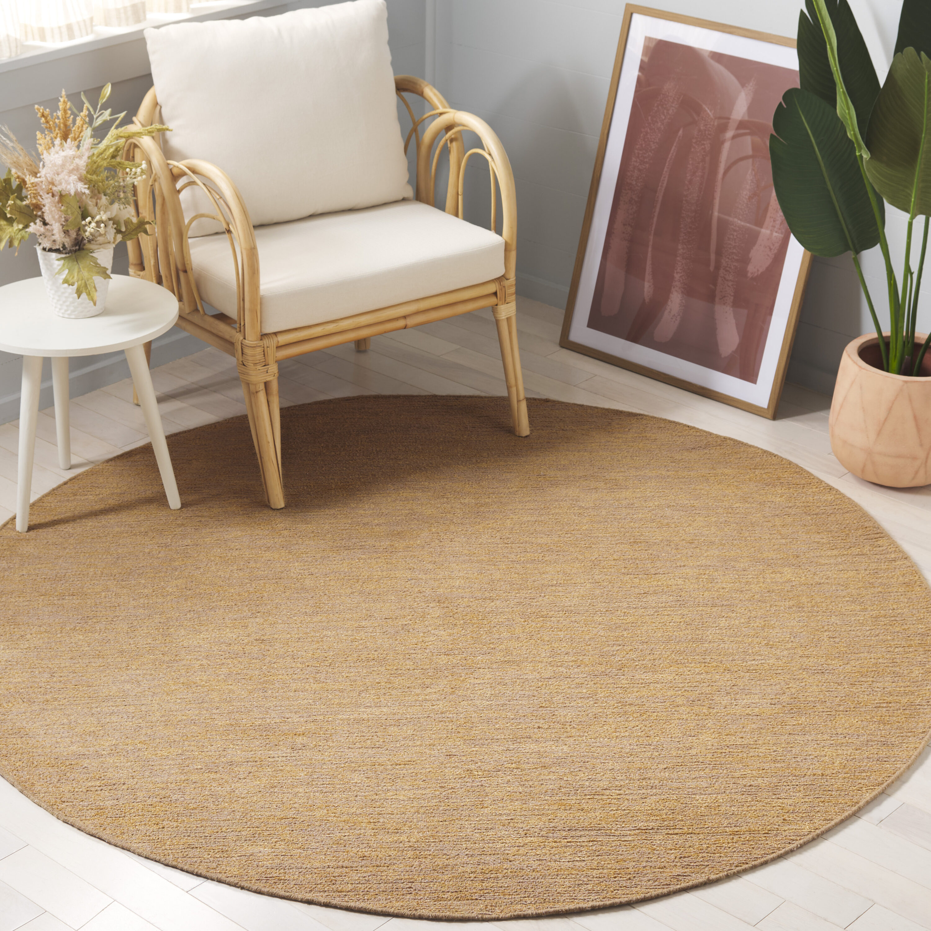  Montauk 321 Gold Solid / Tonal 6ft x 6ft Round Rug