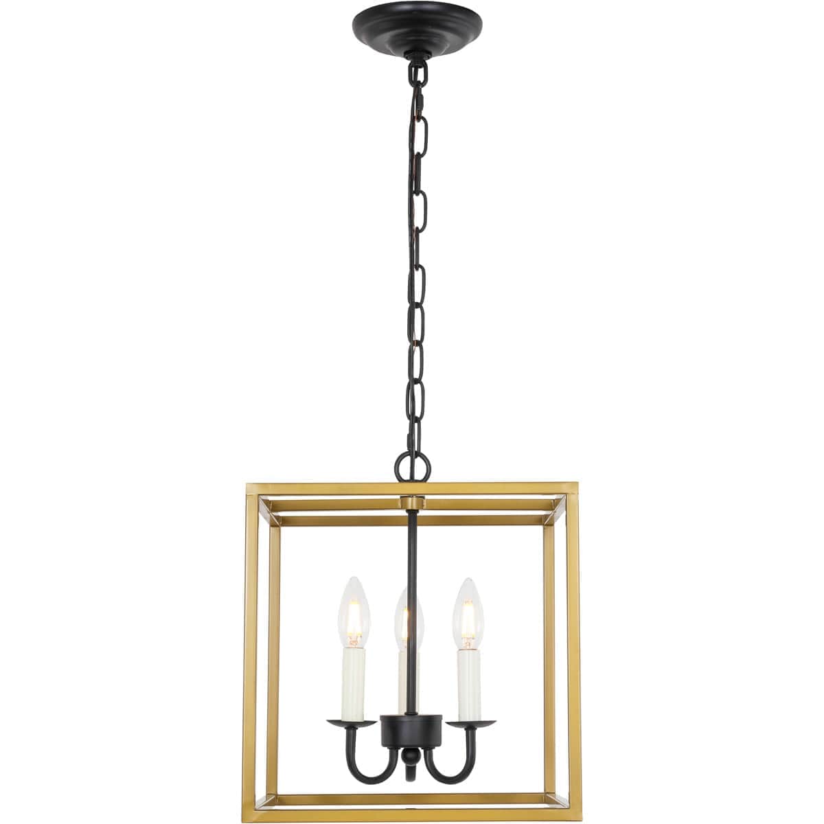 Decovio  12955-BB3 Oyster Bay 3 Light 12 inch Brass and Black Pendant Ceiling Light