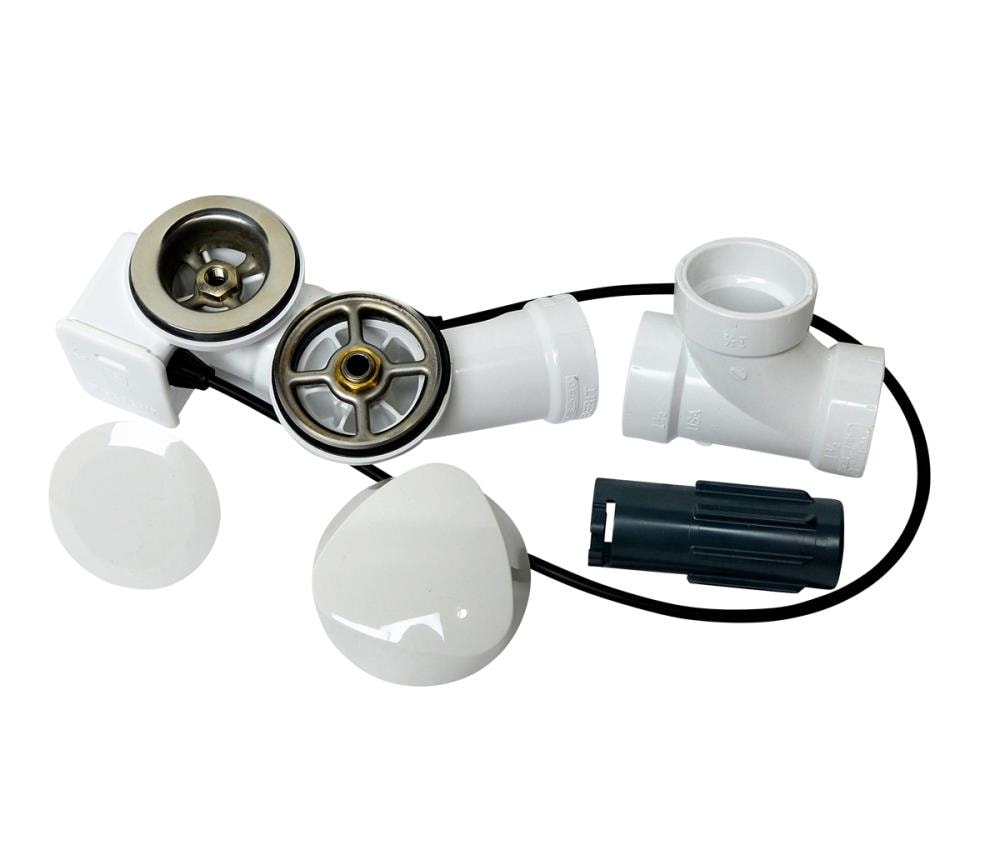 Endurance OPTOF-WH-A 1-1/2-in Solid color Uni-flow White Cable drive Drain with PVC