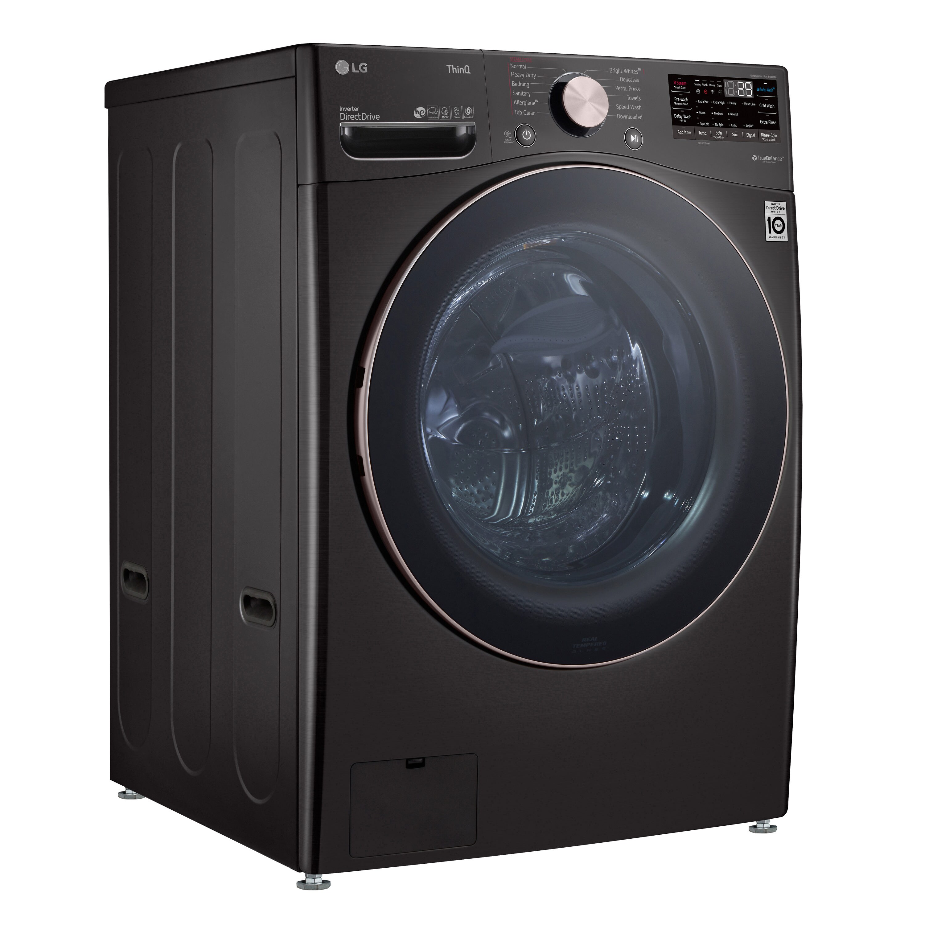 LG Large Capacity Smart WiFi Front Load Washer with TurboWash 360 - 4.5 cu.  ft. Black Steel