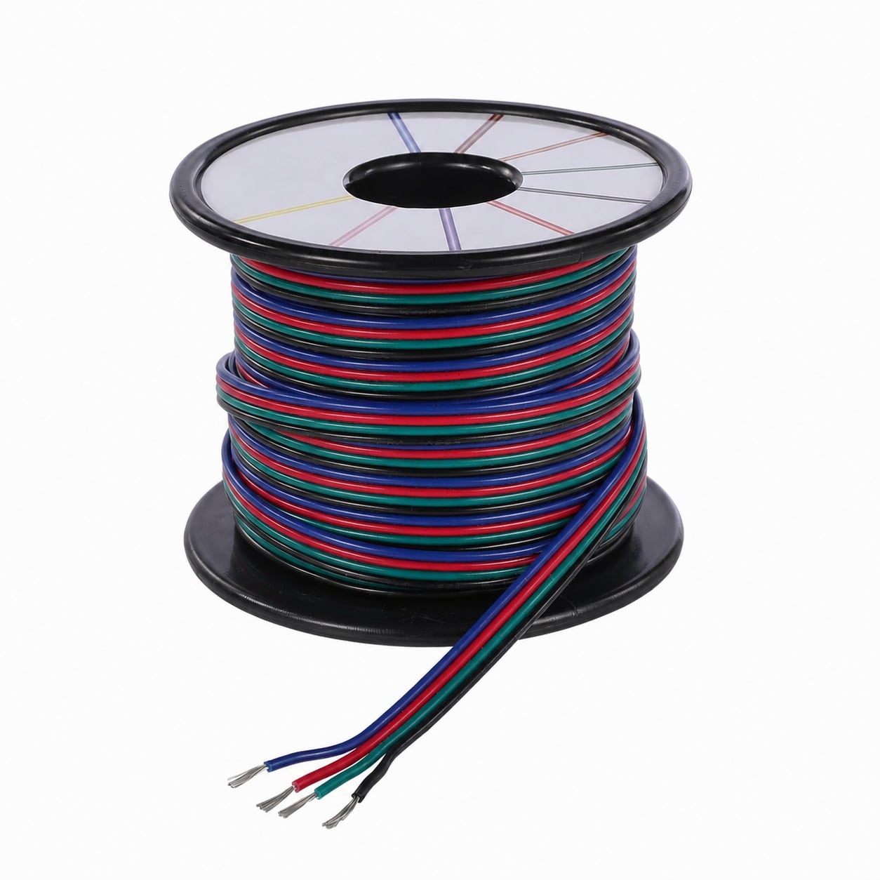 Linder Group Inc 4 Core Electrical Wire 22awg 40 Feet RGB Extension Cable 4 Color Flexible UL1007 PVC Flame Retardant High Conductivity for LED Strip Light