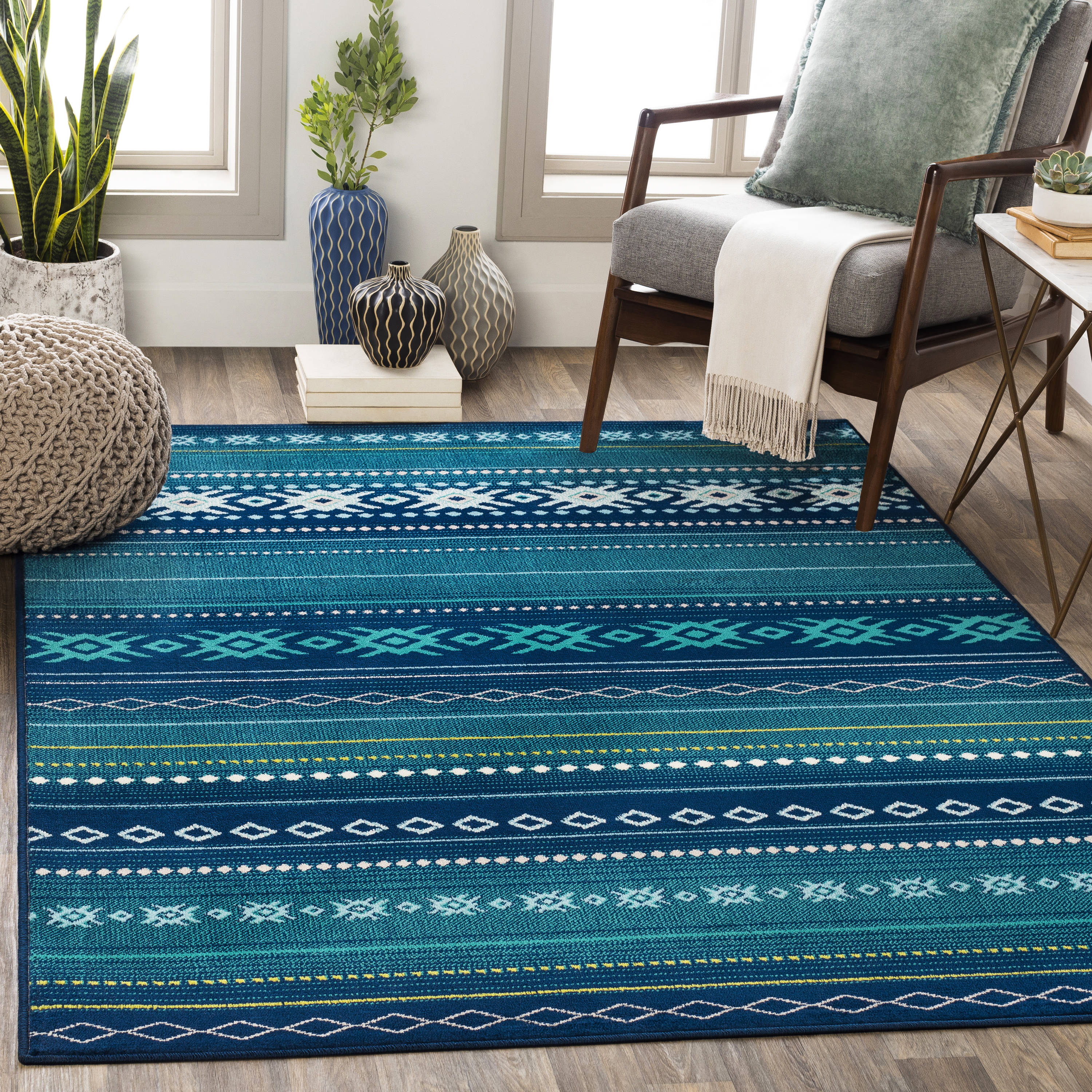 Surya PAR1120-710112 Paramount 8 X 11 (ft) Dark Blue Indoor Medallion Vintage Area Rug