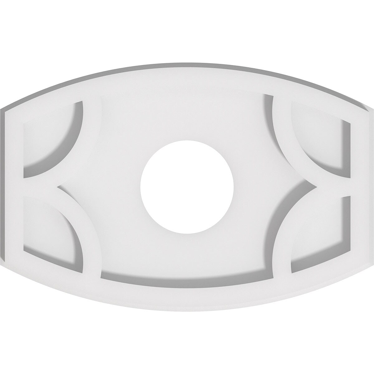 Ekena Millwork CMP12X8KY-03000 Kailey 12-in W x 8-in L Contemporary White PVC Whole Ceiling Medallion