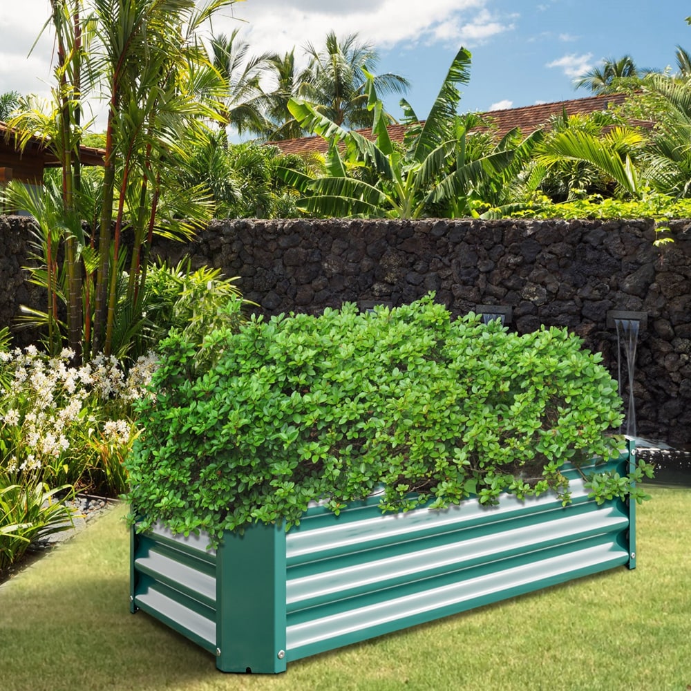 Topcraft GBK02GR 24-in W x 47.24-in L x 11.81-in H Green Metal Raised Garden Bed