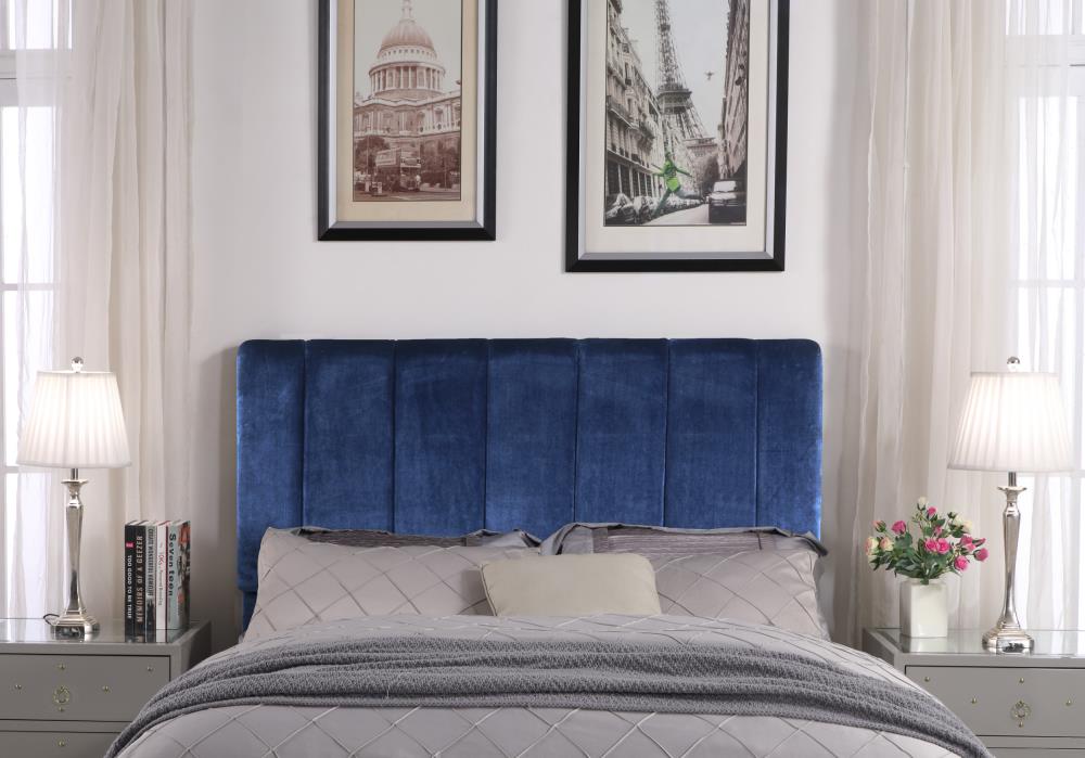 Chic Home Design Uriella Navy King Velvet Upholstered Headboard in the ...