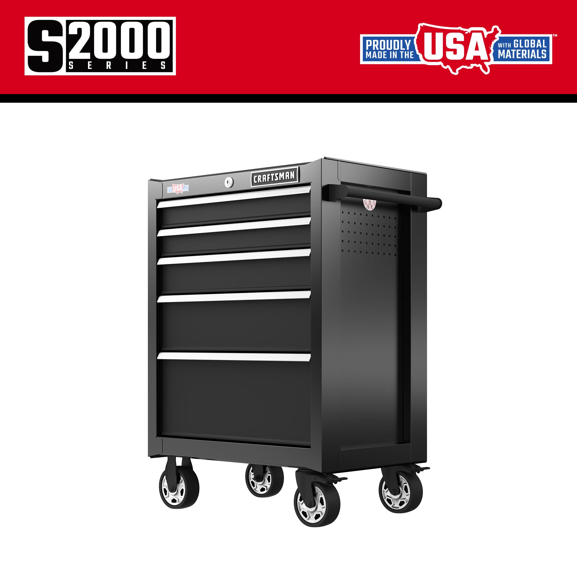 CRAFTSMAN 2000 Series 26-in W x 24.7-in H 4-Drawer Steel Tool Chest (Red) CMST98267RB Sansujyuku sansujyuku.com