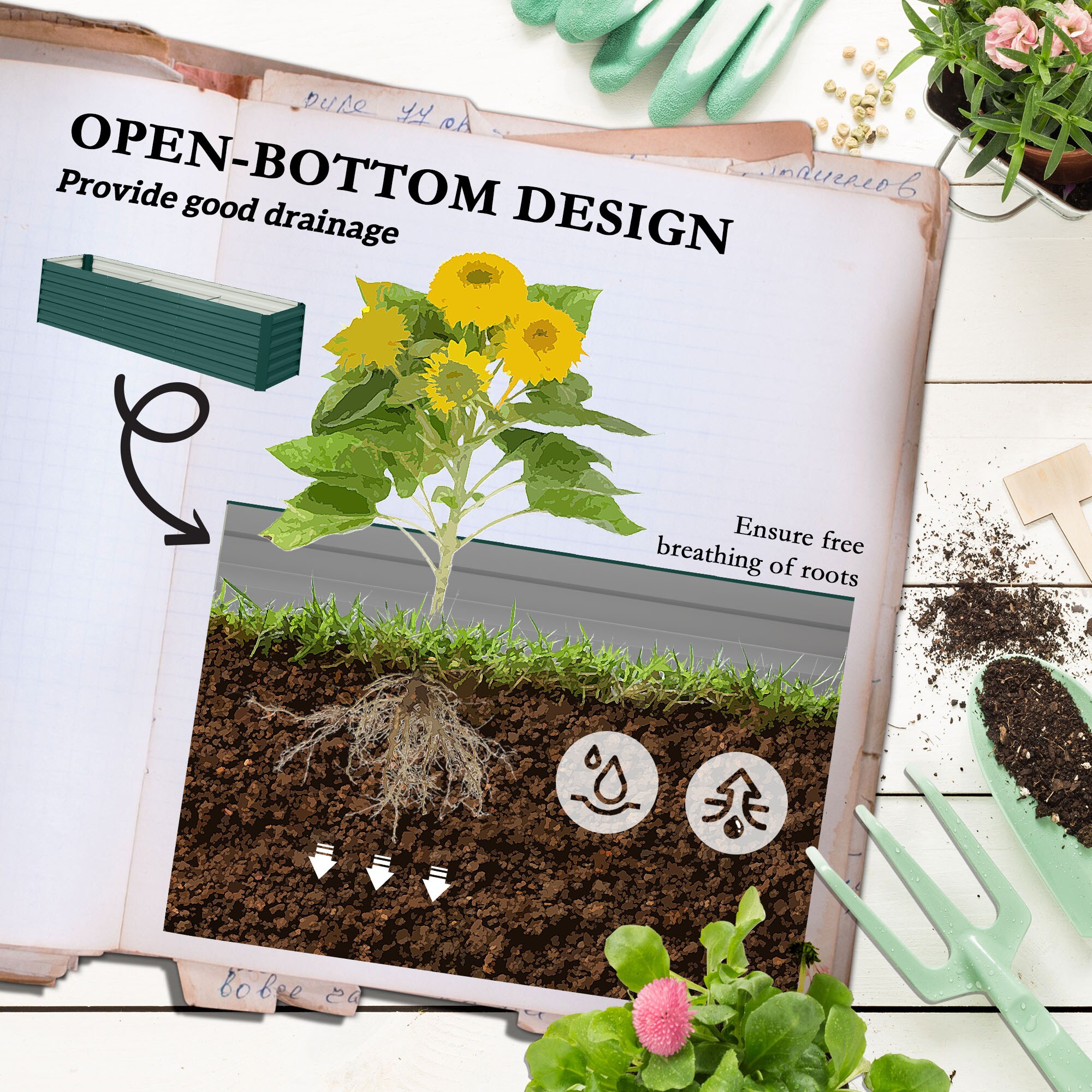 Outsunny 84H-110V01GN Raised-Garden-Beds - View #5