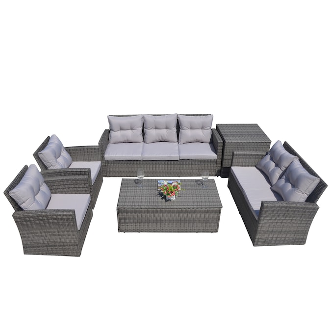 Moda Furnishings Sofa Set Of 1503 In, Wicker Patio Conversation Set Gray