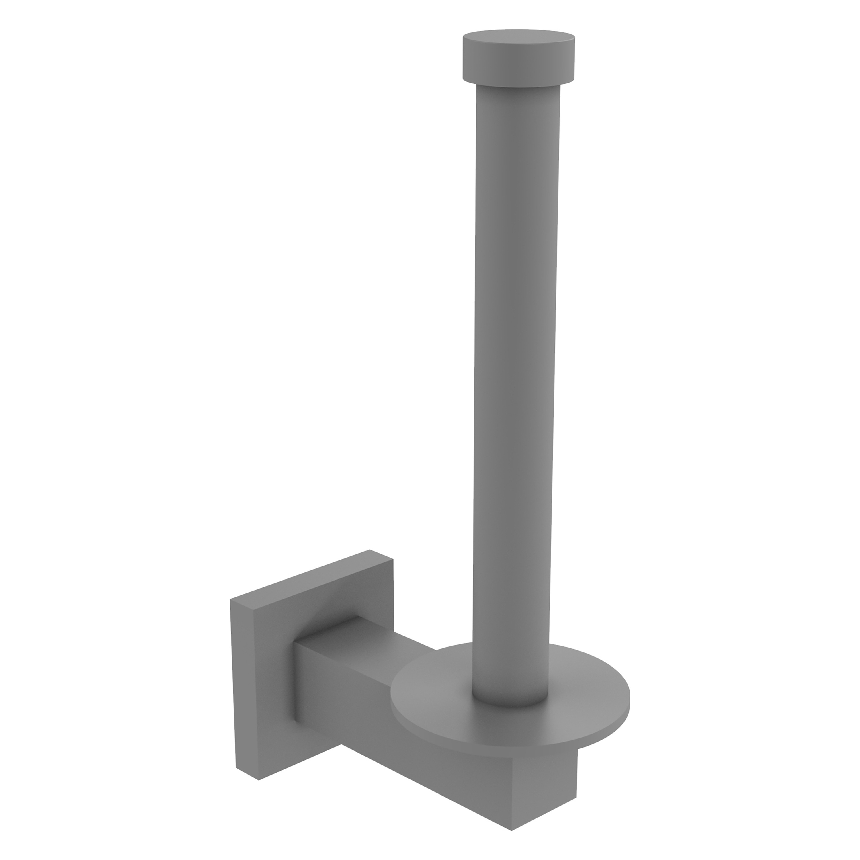 Allied Brass MT-24U-GYM Montero Matte Gray Wall mount Single post Toilet Paper Holder 1 -Rolls with Storage