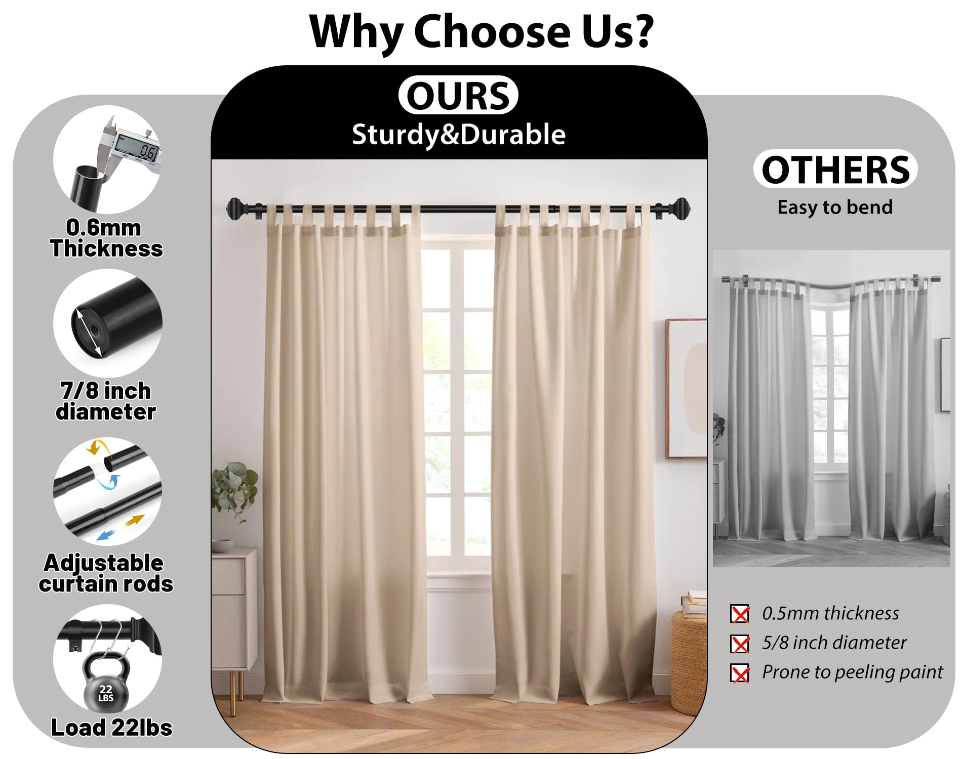 KIWDZFU LKI0820A099 Curtain-Rods - View #5
