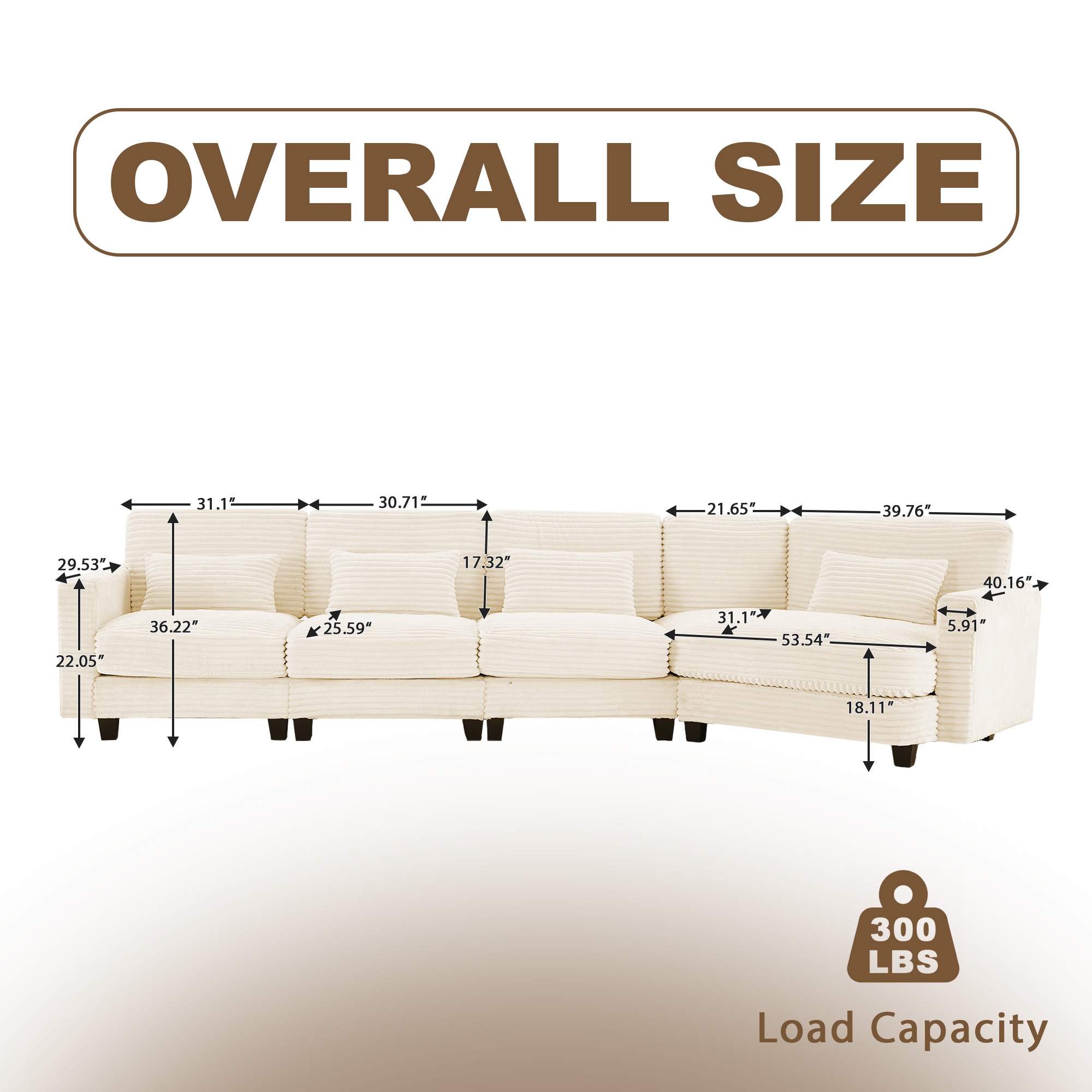 VOUA SAF-LYD2Z-BE Sofas-Loveseats - View #3