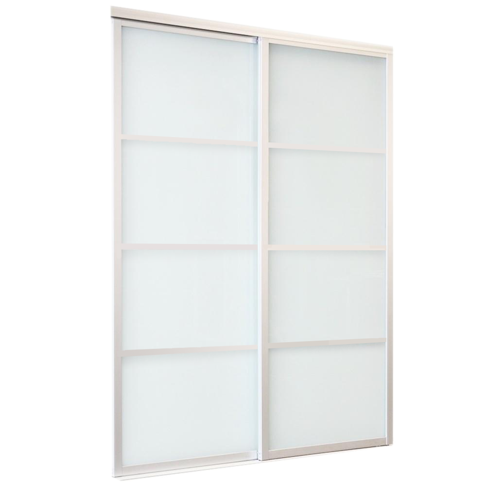 9800 Boston 72-in x 80-in White Prefinished Aluminum Sliding Door Hardware Included | - RELIABILT 8006068WHP2WL3DS