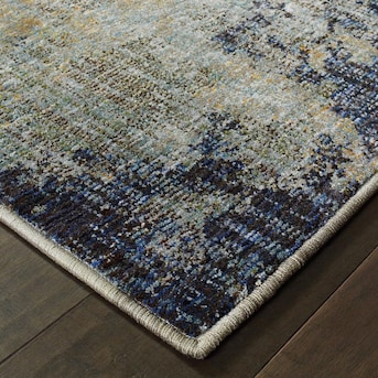 Archer Lane Clinton 5 x 7 Navy Indoor Abstract Area Rug in the Rugs ...