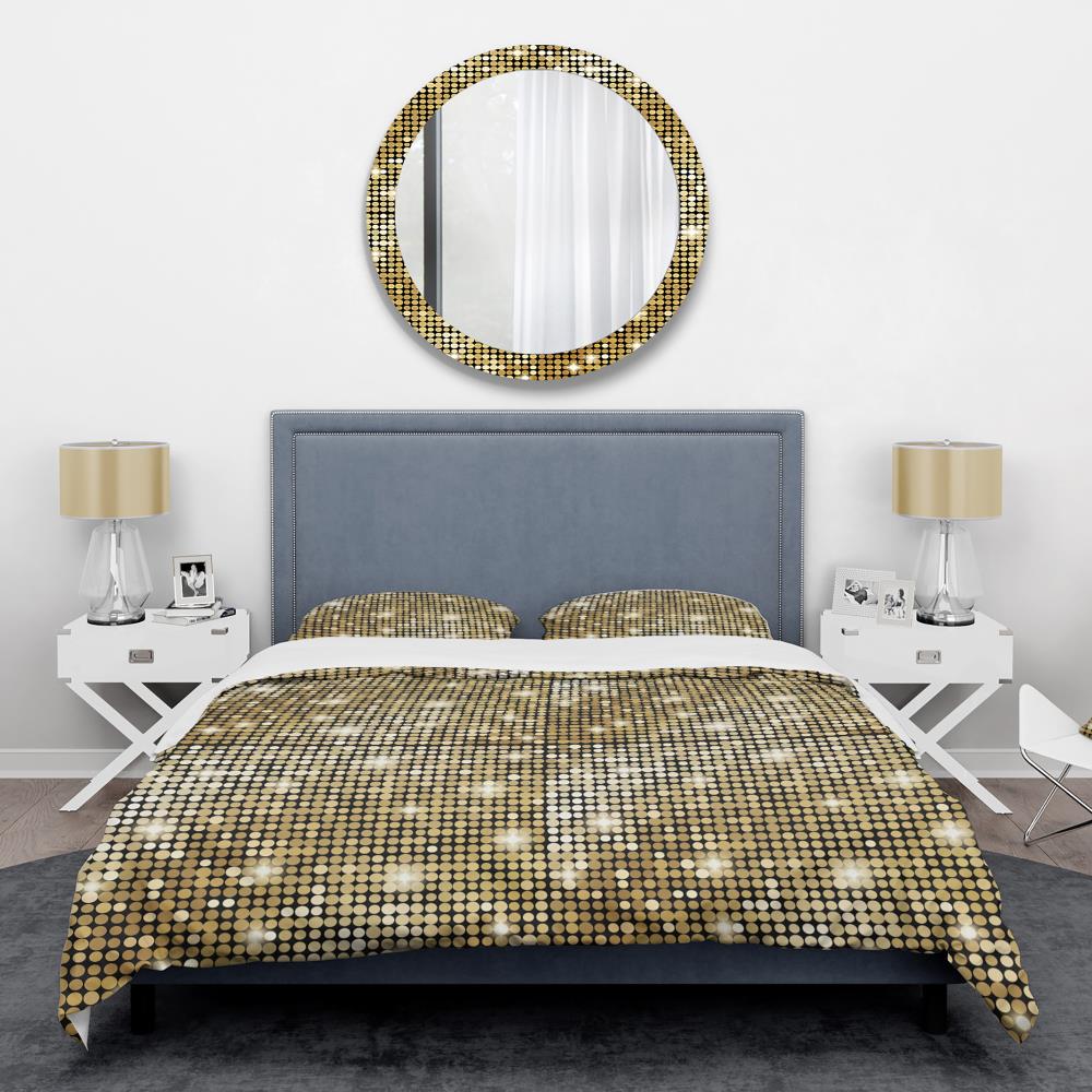 Designart BED24580-Q  Duvet covers 3 -Piece Gold Queen Duvet cover Set