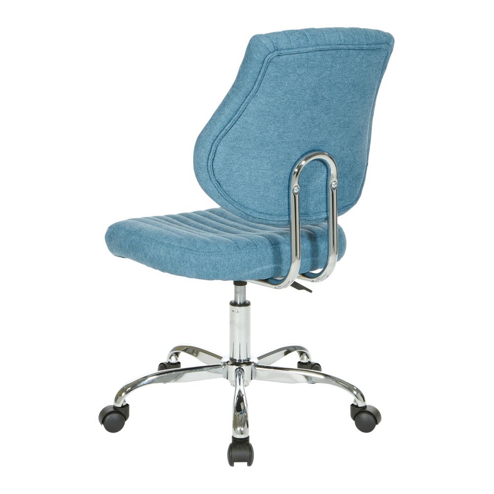 Sky Blue Mesh Fabric Armless Ergonomic Executive Swivel Chair