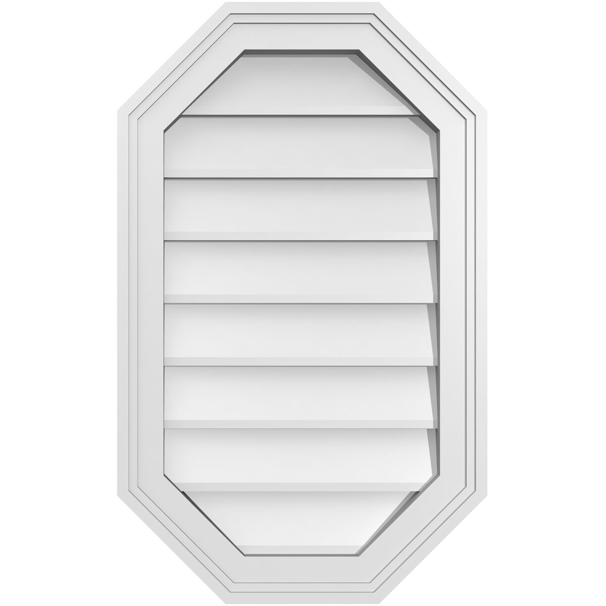 Ekena Millwork GVPOV16X2602SN 16-Inches x 26-Inches Off-white Octagon PVC Gable Louver Vent