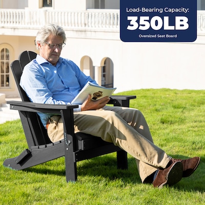 Grant park black modern plastic outdoor patio adirondack chair deals