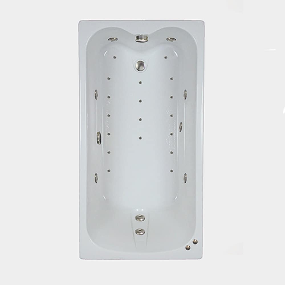 WaterTECH C6032 ULTRA BISCUIT Designer 31.75-in x 59.75-in Biscuit Acrylic Drop-In Whirlpool and Air Bath Combination Tub (Reversible Drain)