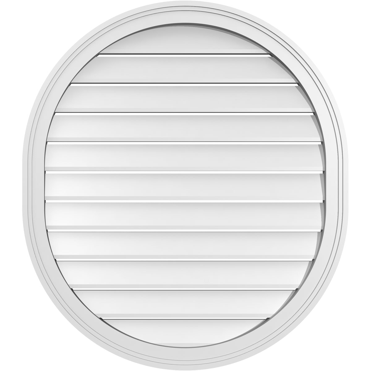 Ekena Millwork GVPVR30X3402SF 30-Inches x 34-Inches Off-white Oval PVC Gable Louver Vent