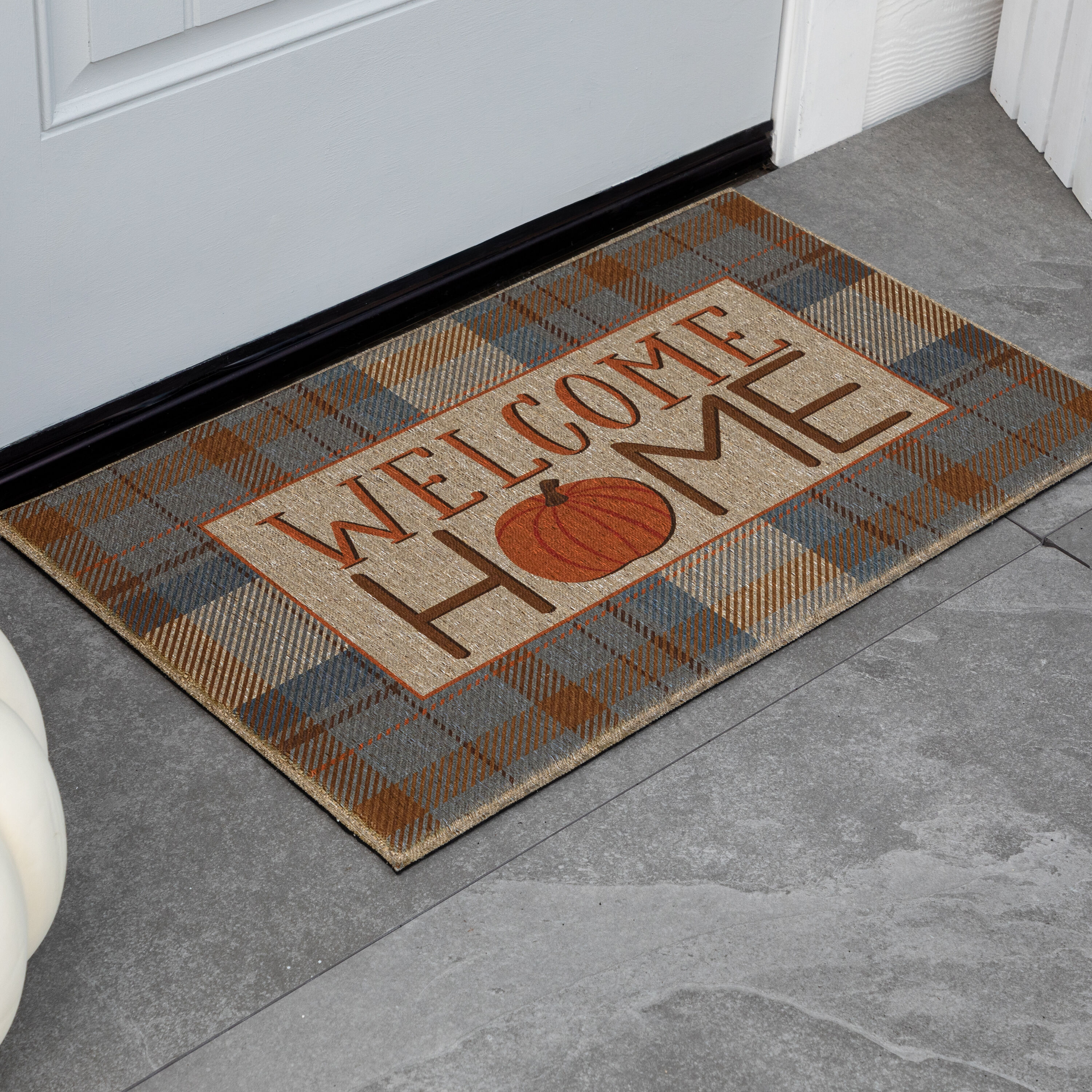 Style Selections B1079 20046 018030 18-in x 30-in Multi Polyester Non-Slip Grip Indoor or outdoor Decorative Fall Door Mat 3 -Pack