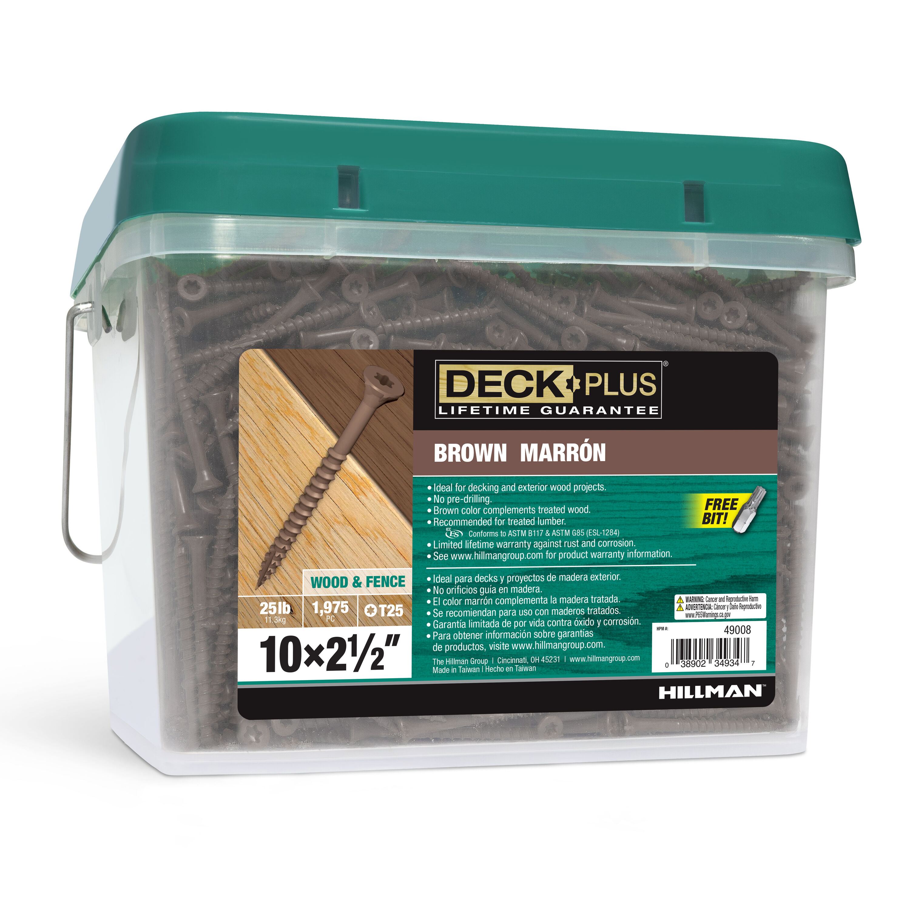 Deck Plus 49008 #10 x 2-1/2-in Wood to wood Deck Screws ( 1975 -Per Box )