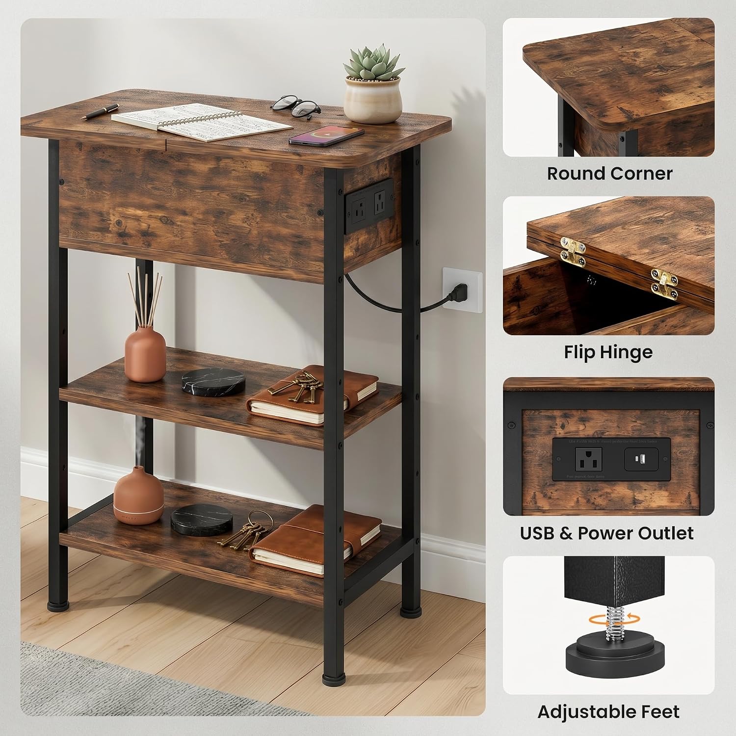 Serwall SW-LJZDBJ-BN End-Tables - View #4