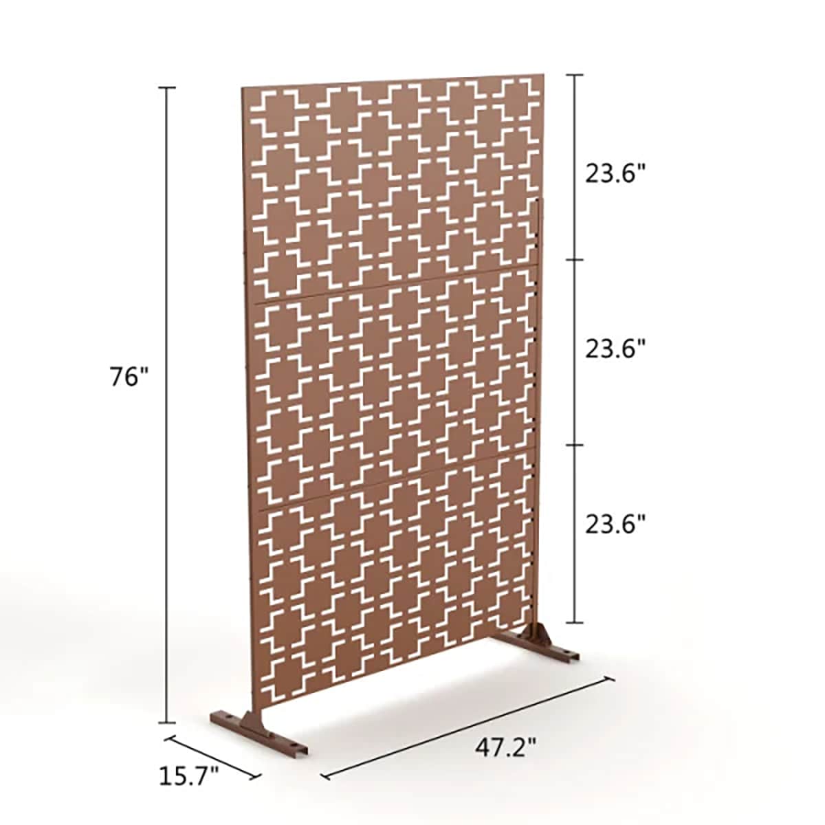 Kahomvis NEUT-QPD0-MYU 15-in x 47-in x 76-in Brown Metal Steel Decorative Fencing