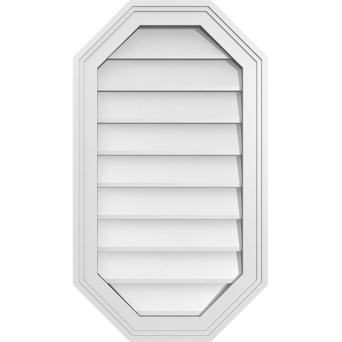 Ekena Millwork GVPOV16X2802SN 16-Inches x 28-Inches Off-white Octagon PVC Gable Louver Vent