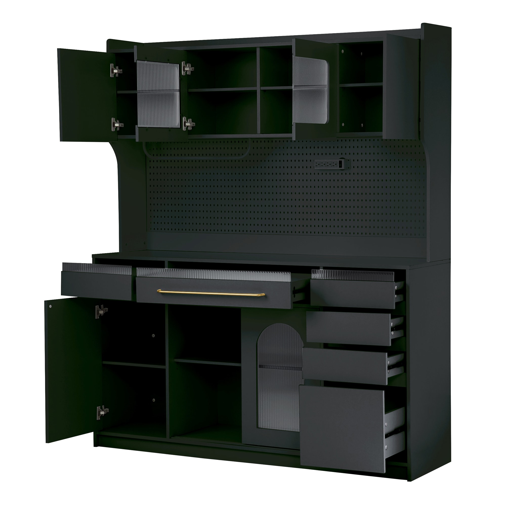 SINOFURN SYA010512BK Rustic MDF Black Pantry