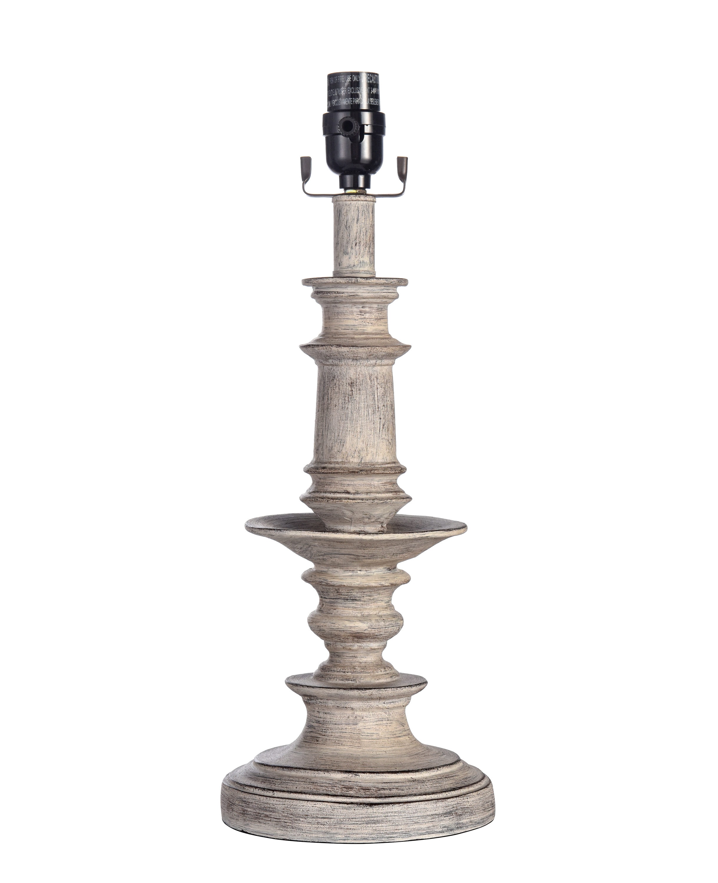 allen + roth TL24704LW 13-in Distressed Plug-in 3-way Resin Lamp Base
