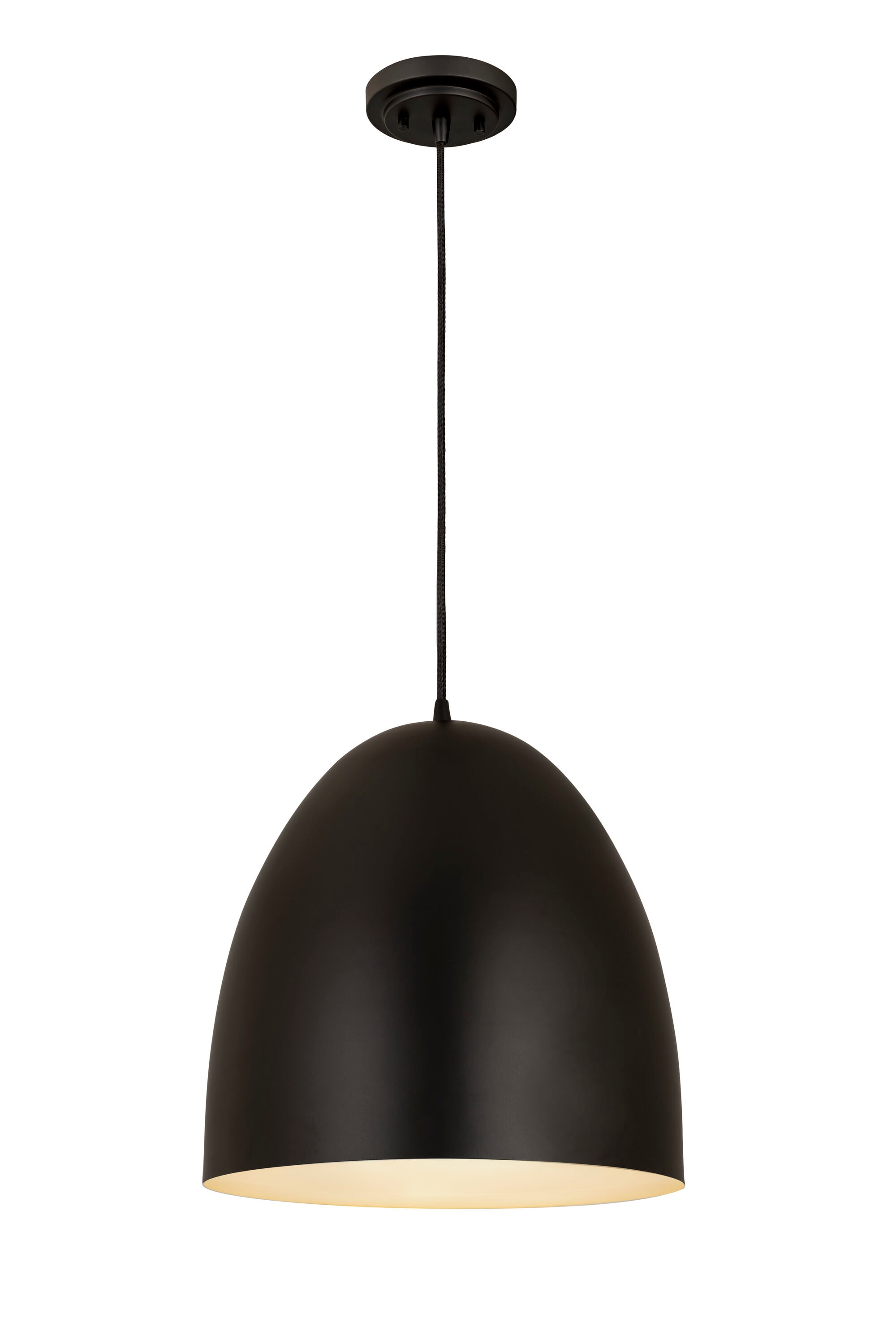 Matte Black Contemporary Dome Pendant Light